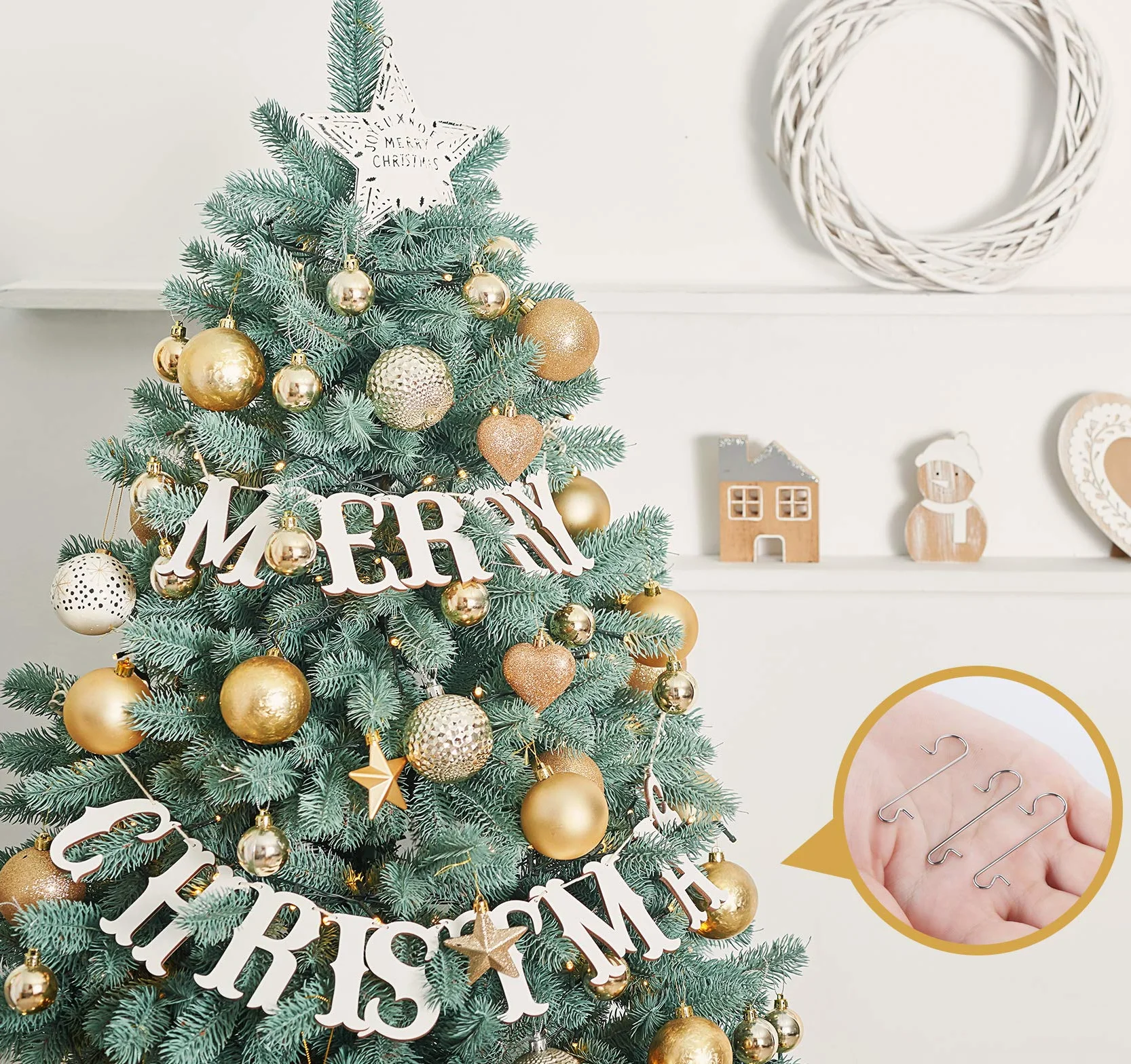 ilauke Christmas Hak, 100 x akcesoria do dekoracji szydełka choinkowego - dwukierunkowość, haczyk, do dekoracji choinki, w kształcie litery S, idealny do wisiorków ekologicznych srebrnych