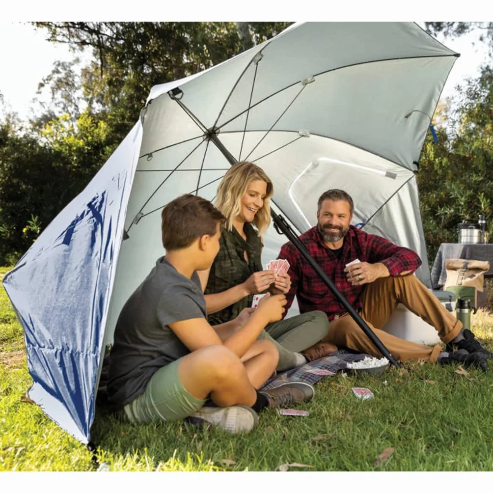 Sport-Brella Unisex Bella Premiere Parasol Przeciwsłoneczny, Niebieski/Szary, 2.4 m