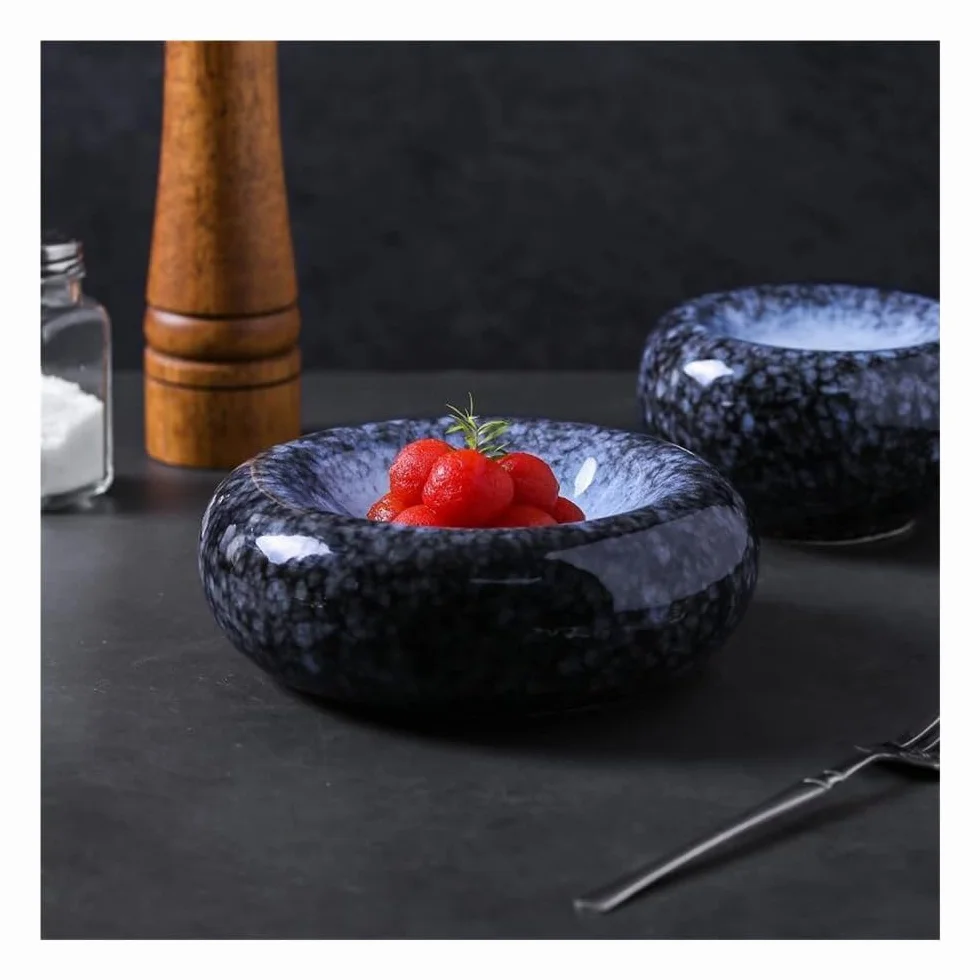Talerz Jadalniczy, Brukowany ceramiczny talerz do steków, danie deserowe sushi, zastawa stołowa w restauracji(18CM)