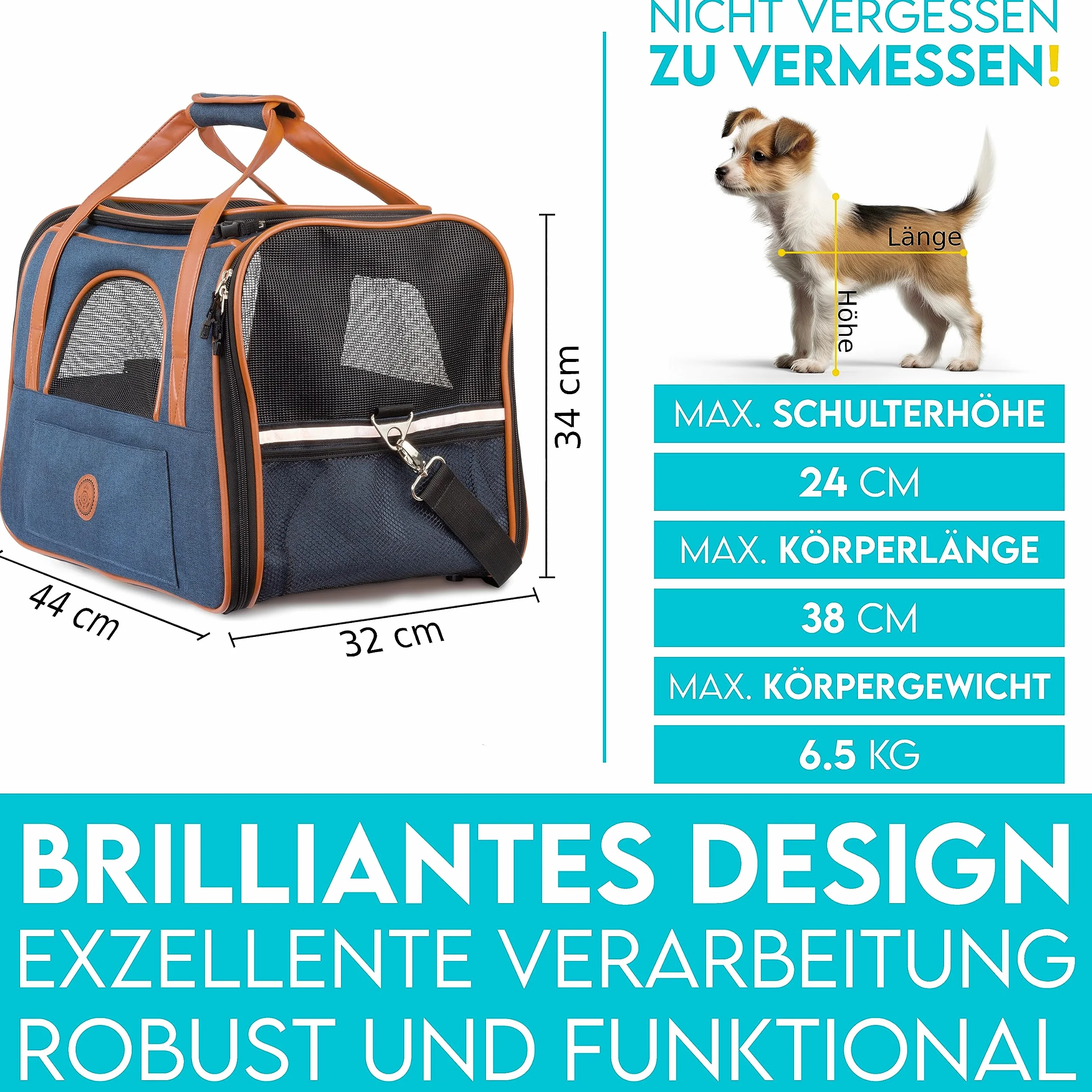 HUND IST KÖNIG Torba transportowa dla psa i kota do 6,5 kg
