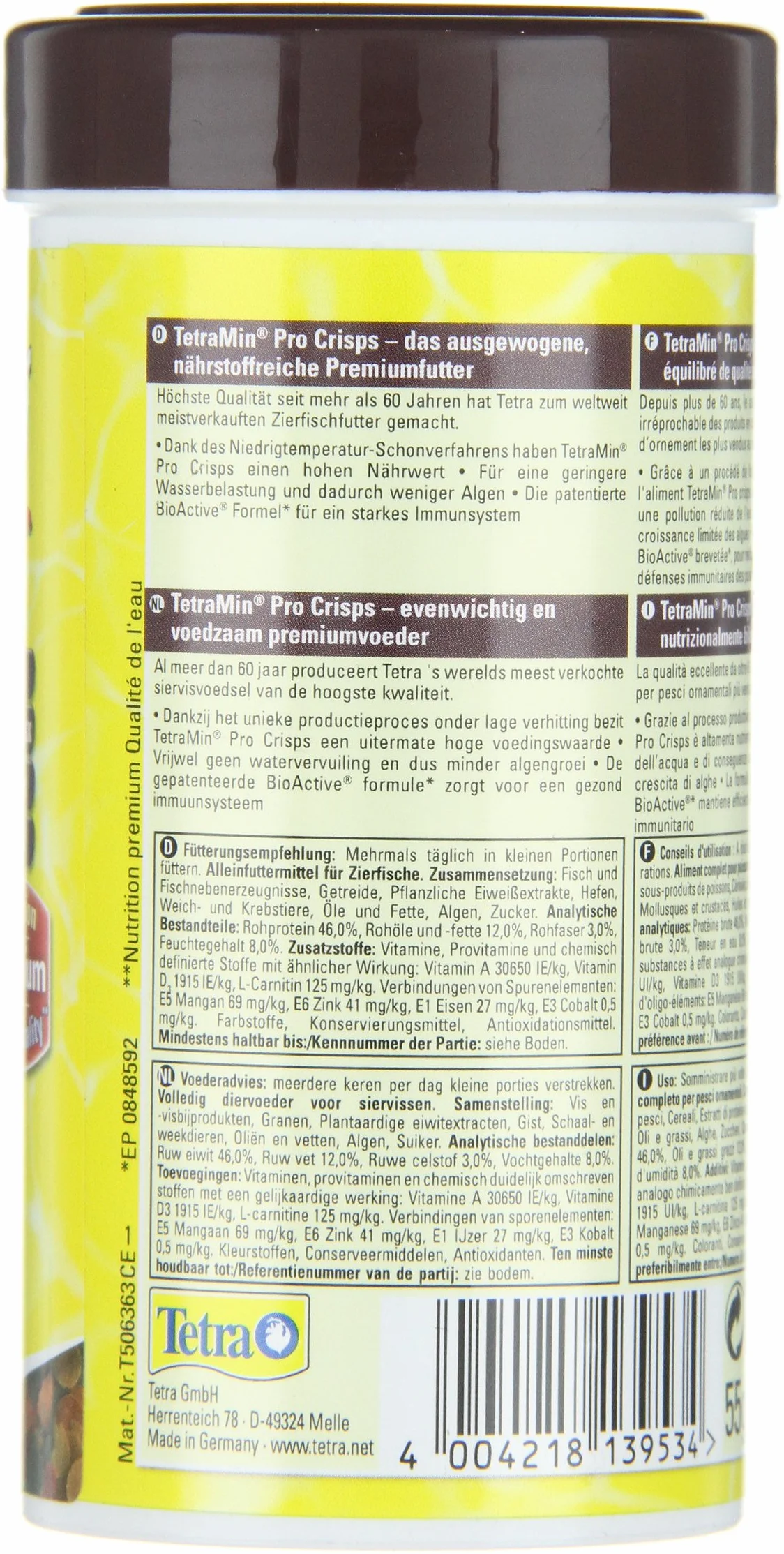 Tetra Min Crisps – karma dla wszystkich tropikalnych ryb ozdobnych o wysokiej wartości odżywczej i minimalnym obciążeniu wody, 250 ml