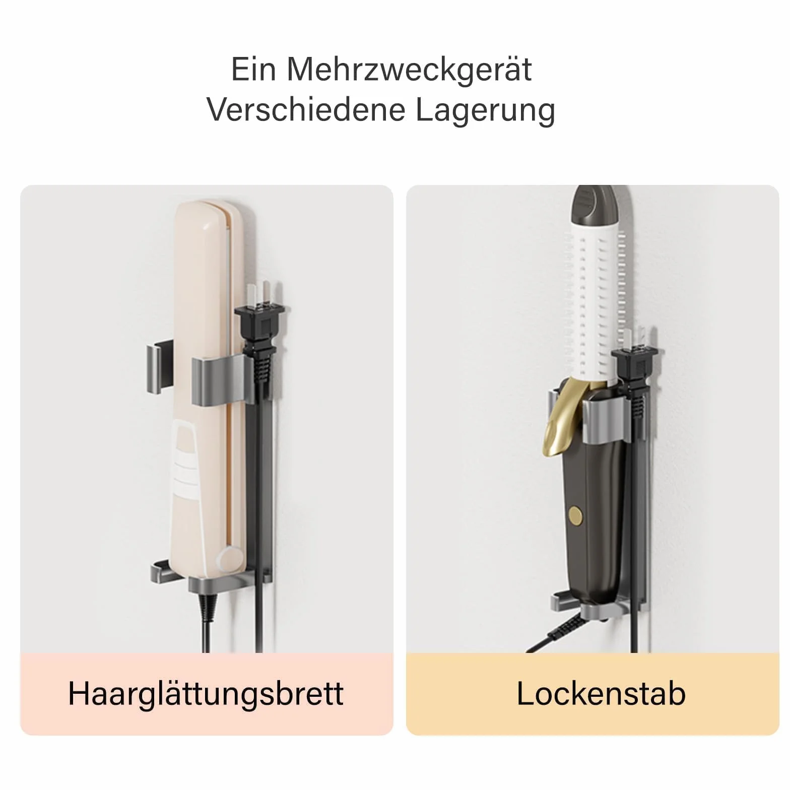 GIONAR Uchwyt ścienny do Dyson Airwrap, metalowy uchwyt bez wiercenia, do Dyson Airwrap, odporny na wysokie temperatury stop aluminium, do prostownic, lokówek i wielu innych, szary pistolet