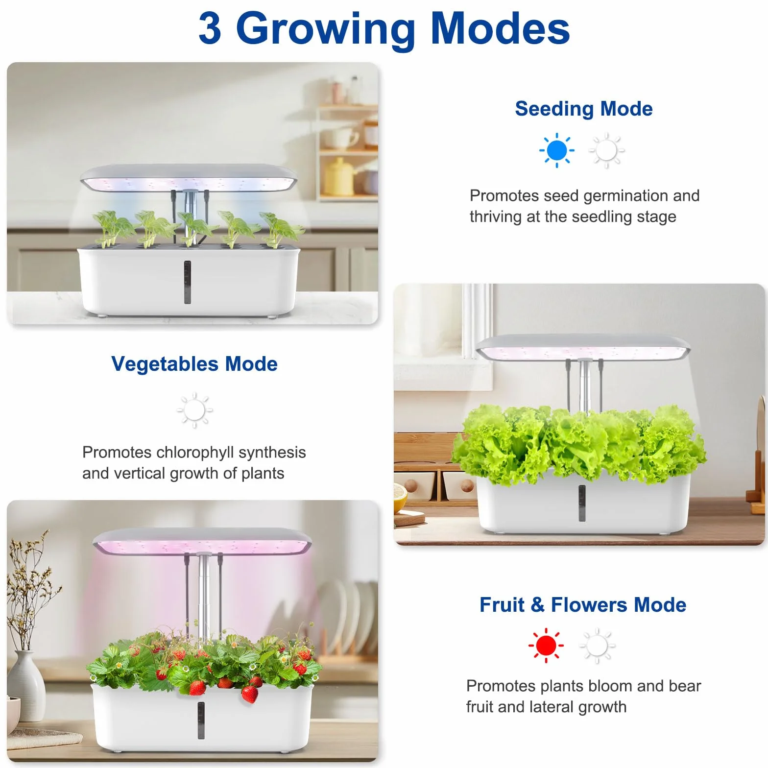 WiFi hydroponiczny system uprawy, 14 pods Smart Garden z lampą LED do roślin, sterowany ręcznie/aplikacją, automatyczny timer, do użytku wewnątrz i na zewnątrz, zestaw do ogrodu ziołowego,