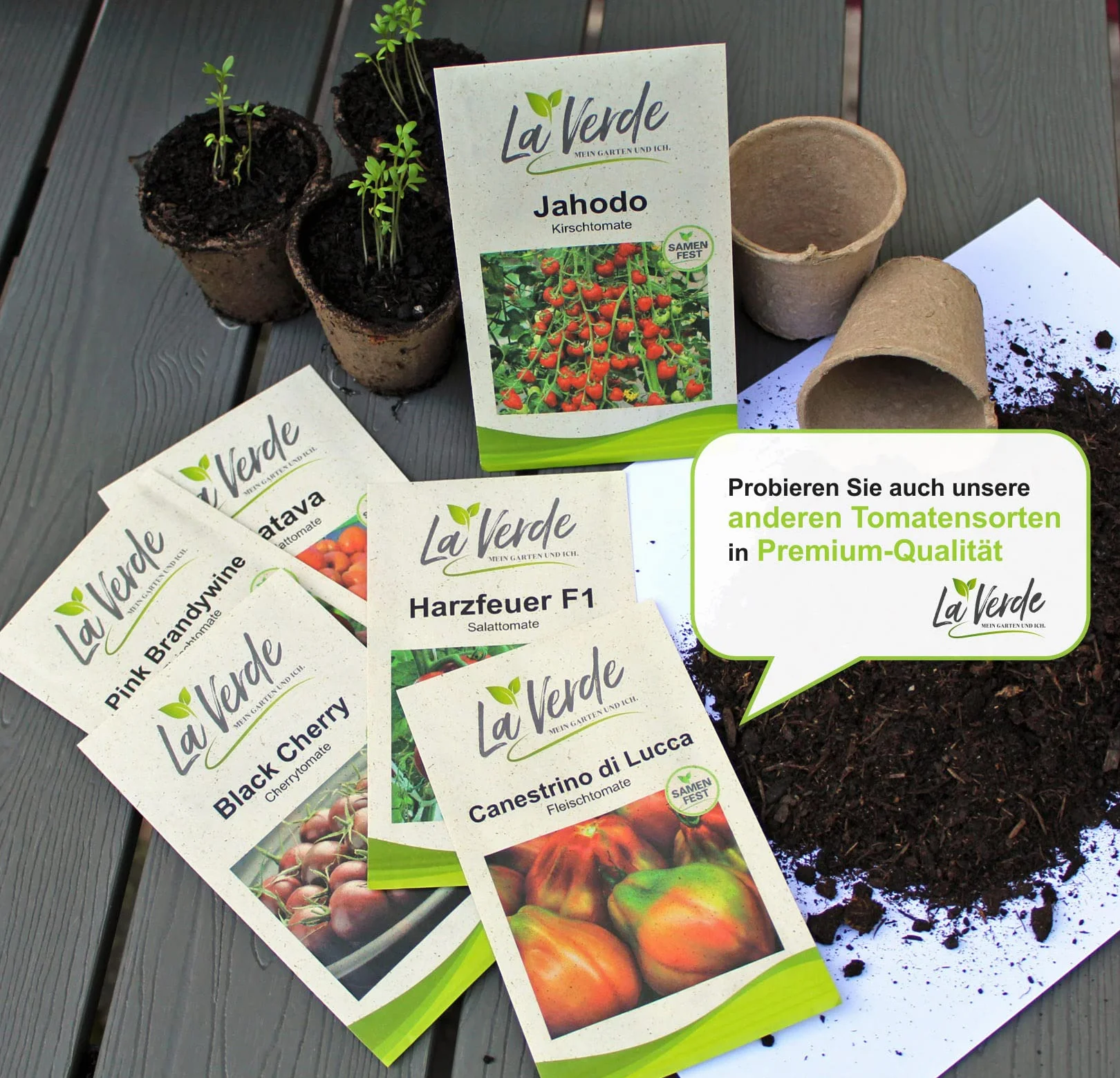 La Verde MEIN GARTEN UND ICH. Tomatillo Verde Physalis nasiona na ok. 30 roślin, Tomatillo Physalis, świeże pikantne, nasiona bez inżynierii genetycznej
