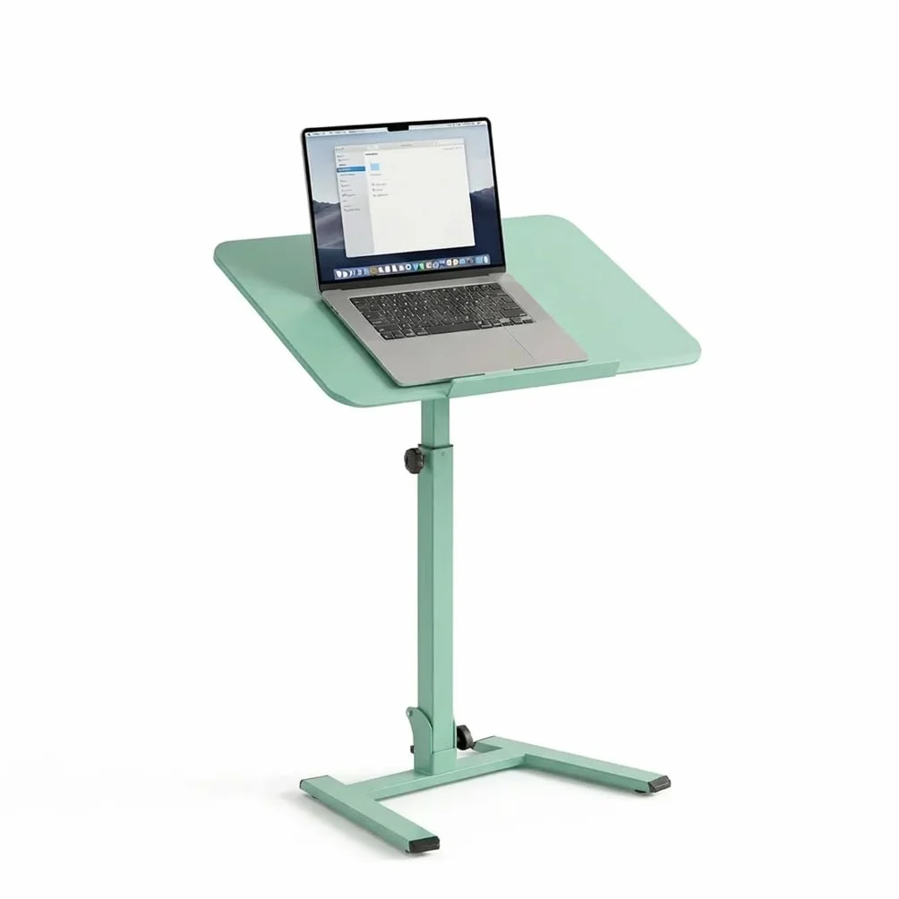 MUSSO AnyDesk D7 Przenośny stolik do łóżka, mobilne biurko z regulacją wysokości (75-108 cm), składany stojak 0-90°, ergonomiczny uchwyt do pracy, sofy i łóżka (zielony, 1 sztuka)