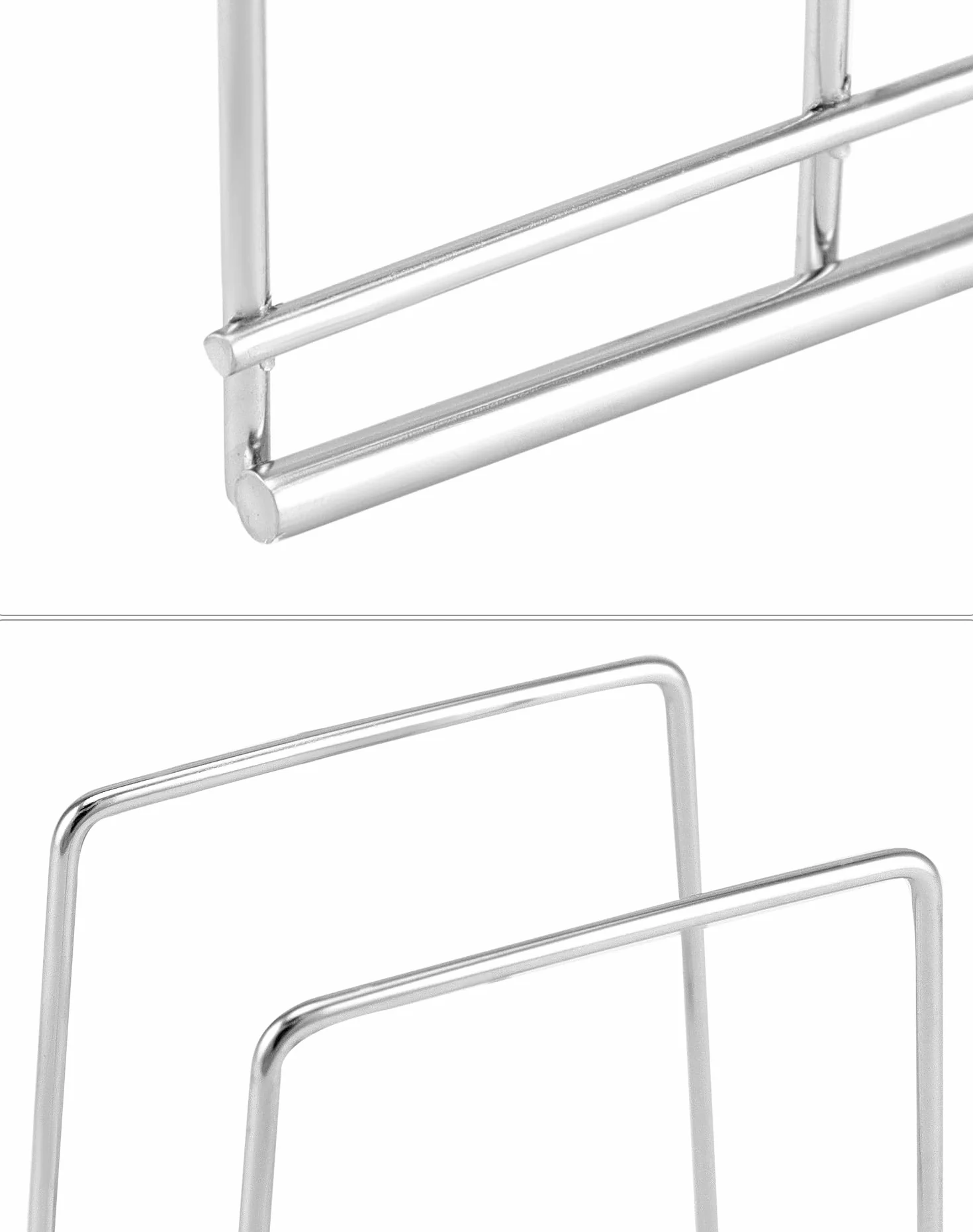 QWORK® Uchwyt na pokrywkę garnka, stojak na odpływ naczyń, uchwyt na deskę do krojenia, stal nierdzewna, organizer kuchenny na talerze, pokrywkę garnka, patelnie, deskę do krojenia