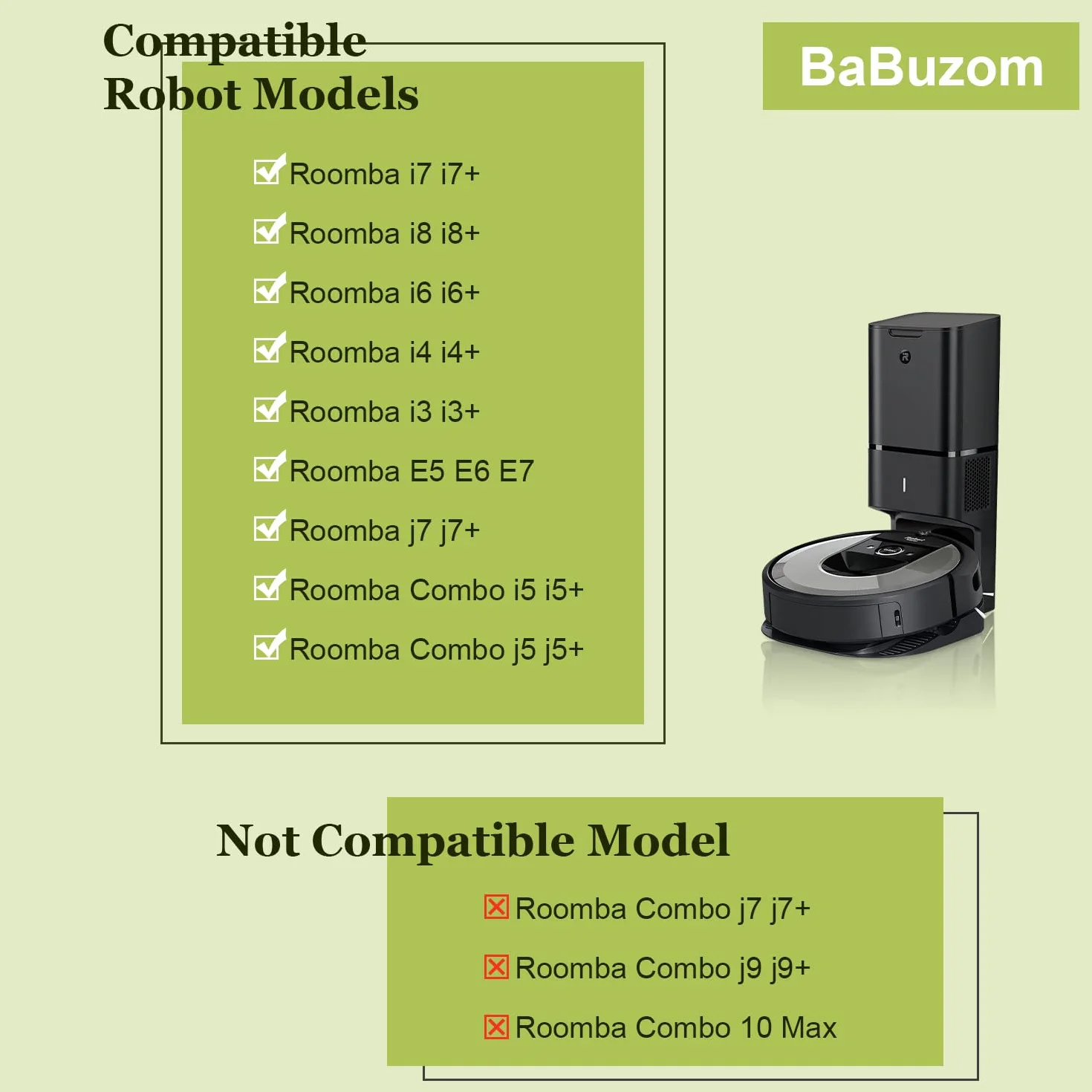 Akcesoria do iRobot Roomba i7 i7+ i8 i8+ j7 j7+ i3 i3+ i4 i4+ i6 i6+ E5 E6 E7 Combo i5 i5+ j5 j5+ Odkurzacz, 4 gumowe szczotki, 8 filtrów, 8 szczotek bocznych