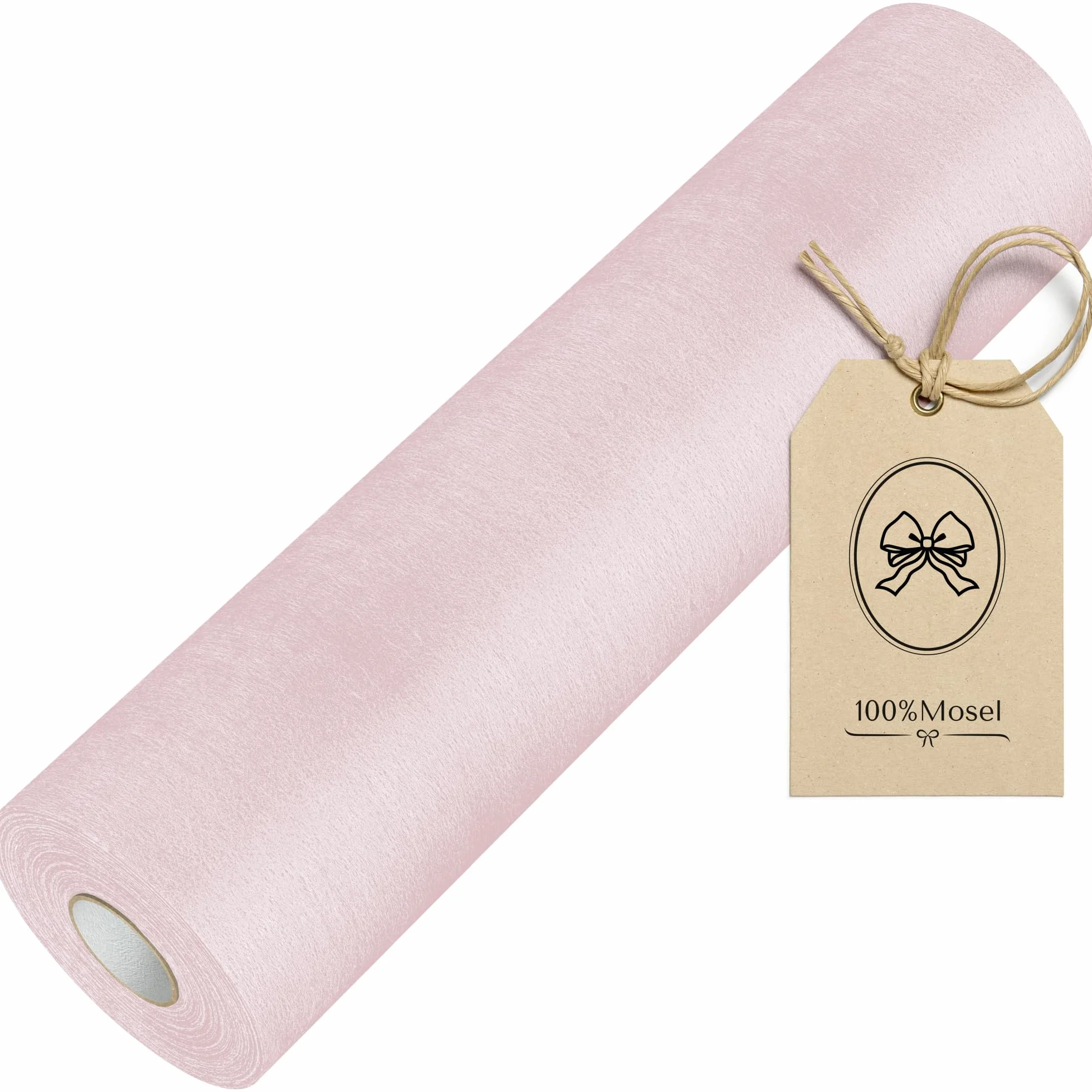 100%Mosel Bieżnik stołowy z włókniny, w kolorze Blush Rosé (30 cm x 25 m), dekoracyjna wstążka stołowa, elegancka dekoracja stołu na urodziny i wesela, kolorowa dekoracja na specjalne okazje