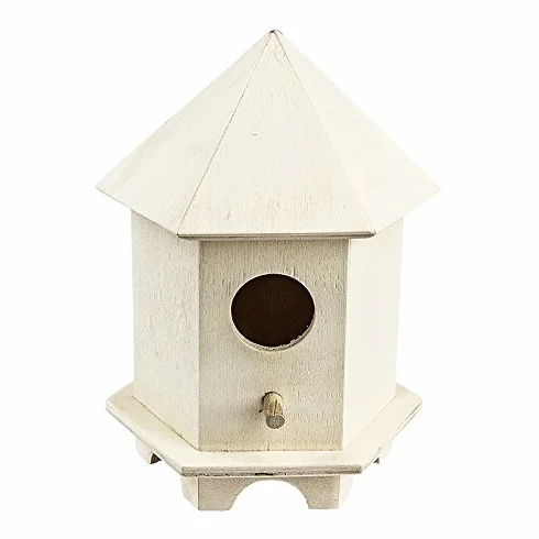 Drewniany wzór domek dla ptaków 4 14,5 x 11 x 9,5 cm, dekoracja wiosenna do domu i ogrodu, majsterkowanie, rękodzieło