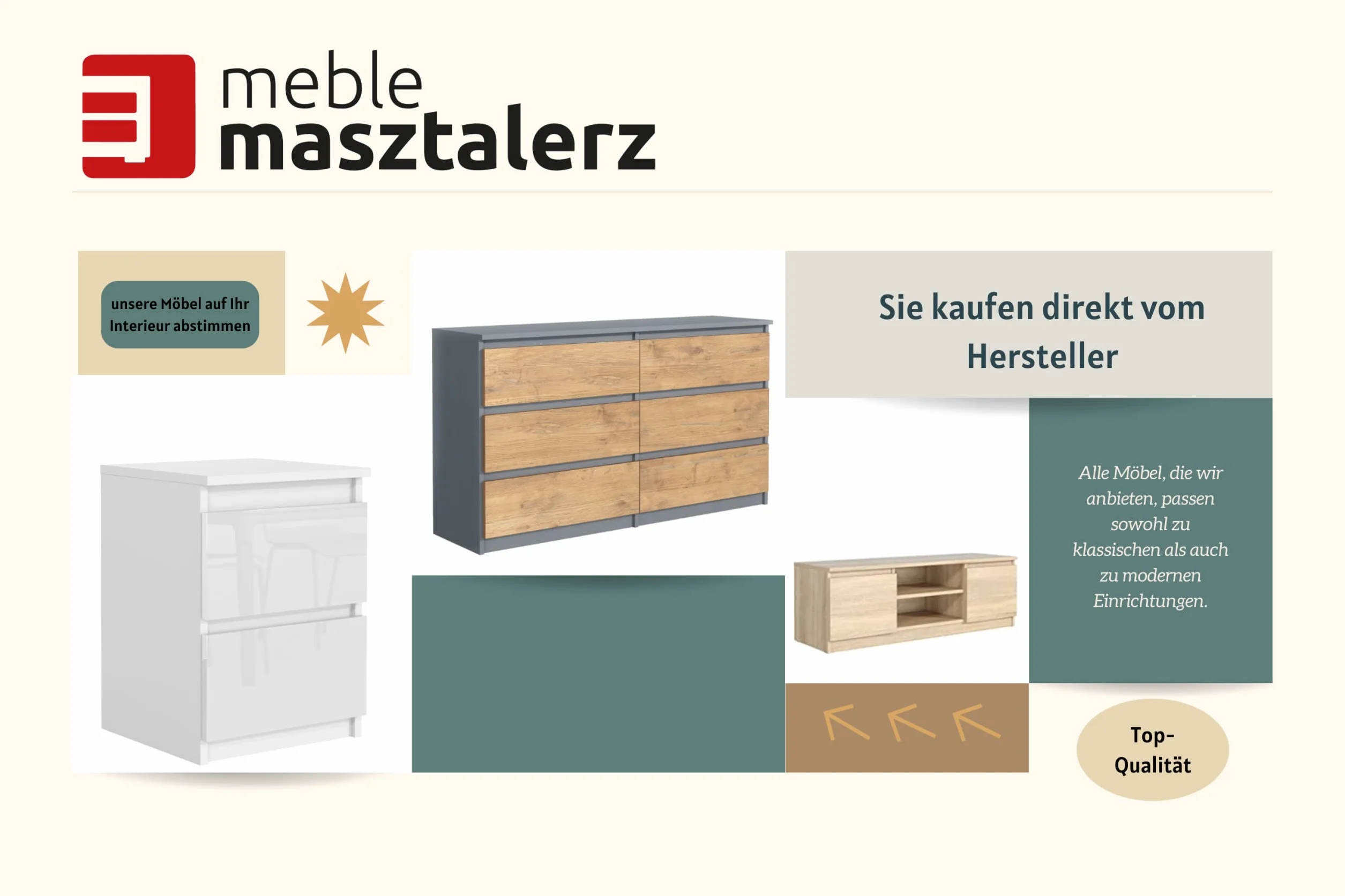 meble masztalerz Komoda Sonoma 70 cm Matowa z 4 szufladami - 70x102x39 cm - Komoda do salonu, sypialni - Szafka z szufladami - Komoda z szufladami