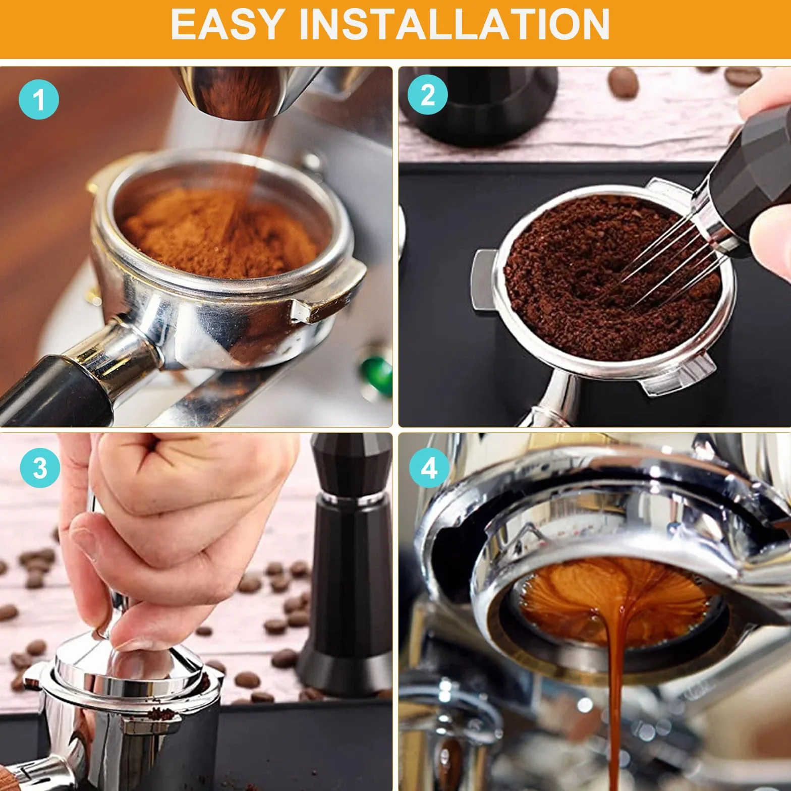 Sitko do kawy 51 mm, ze stali nierdzewnej, sitko do espresso, sitko filtrujące, filtr do kawy, kompatybilne z Delonghi, kosz filtrujący, akcesoria do ekspresu do espresso, 8-10 g (1 filiżanka)