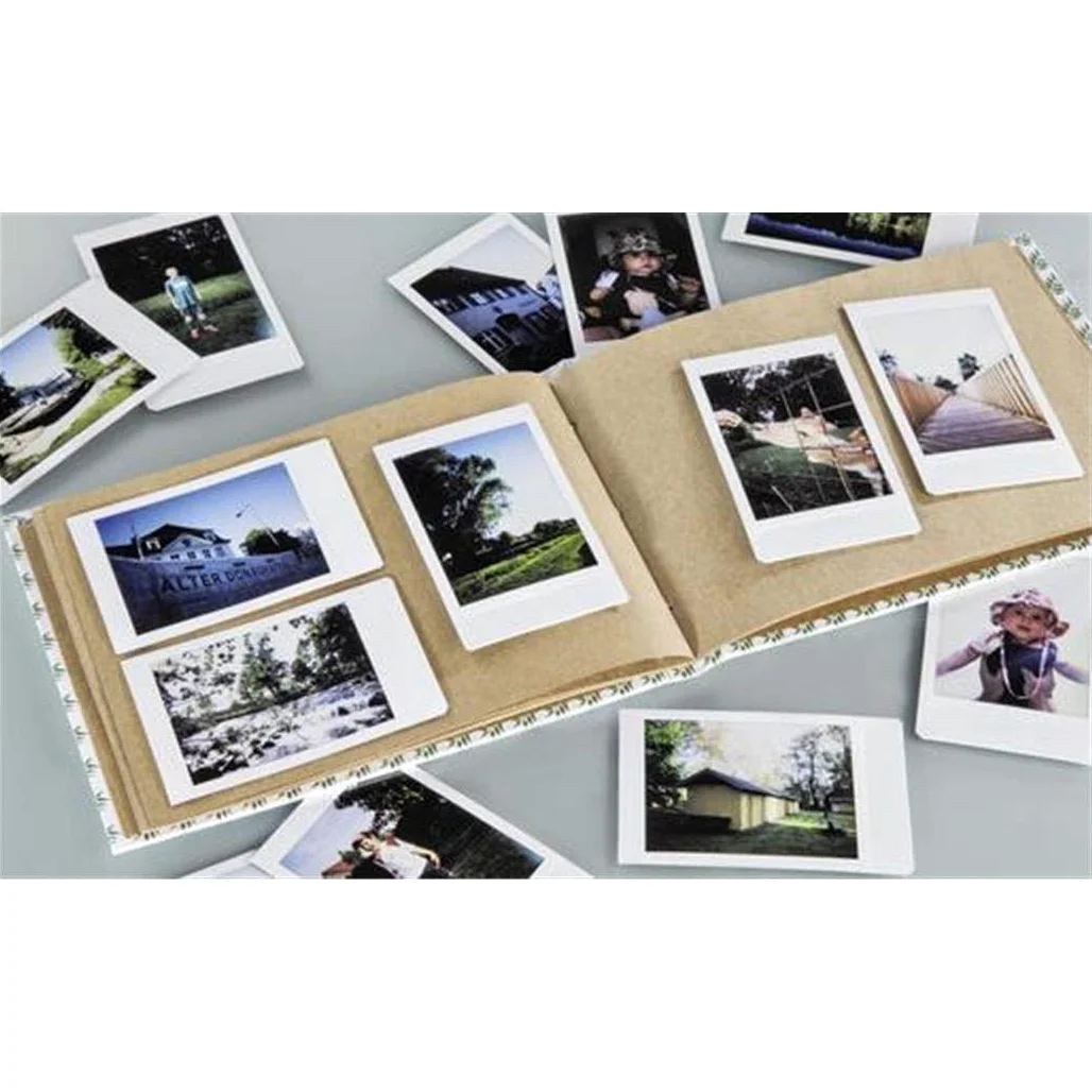Hama Ksiażkowy album fotograficzny do Instax Mini (fotoksiążka na ok. 20-30 zdjęć natychmiastowych, 20 stron, na wklejki, rozmiar albumu 18x13 cm, z gumką) kolorowy