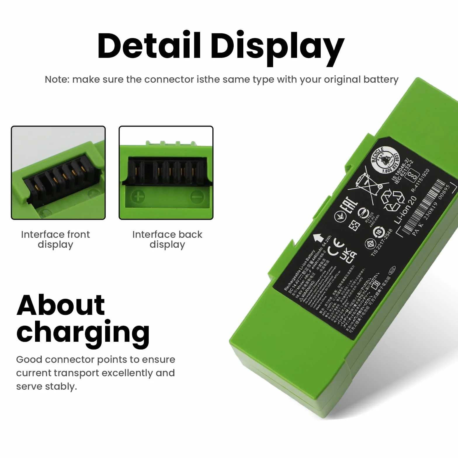ABL-F Batterie Compatible with iRobot Roomba i6 i4 Plus i4+ i3 i3+ 3150 i3152 e5 e6 J9+ i8 i8+ i8550 J7 J7+ J7 Plus J7550 J7150 i7 i7+ i7158 i7550 i755020 i7156 i7556 i7558 Series Vacuum Cleaner