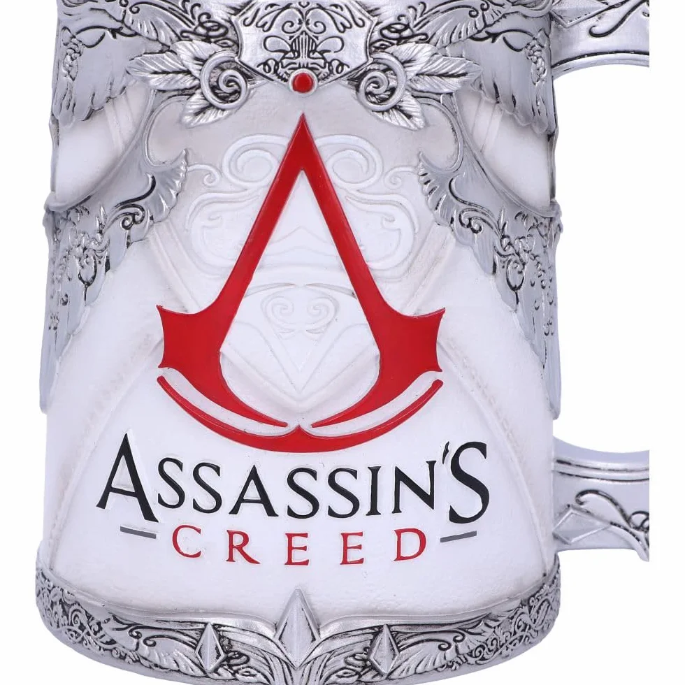 Nemesis Now B5296S0 oficjalnie licencjonowany kufel do gier, żywica ze stali nierdzewnej, 300 mililitrów, Assassin's Creed II White Edition