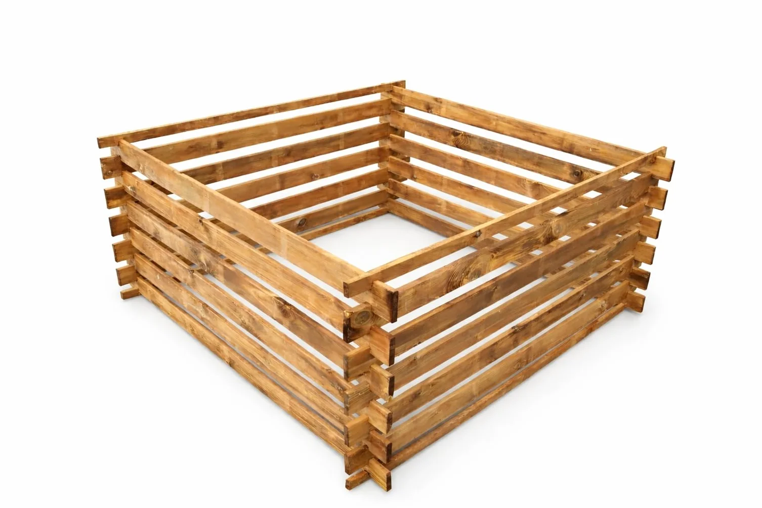 Pojemnik na Kompost Drewniany – Kompostownik Ogrodowy 140 × 140 × 60 cm – Drewno Impregnowane