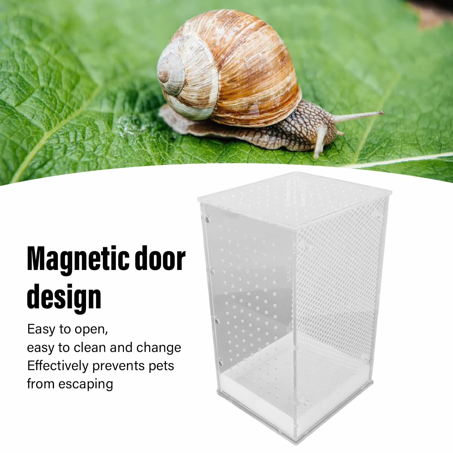 Skrzynka do siedliska dla pająka tarantula, terrarium dla gadów, akrylowe, wysoce przezroczyste, czyste siedlisko dla gekona lampartka, węża, żaby, 50 x 30 x 30 cm, zbiornik dla gadów