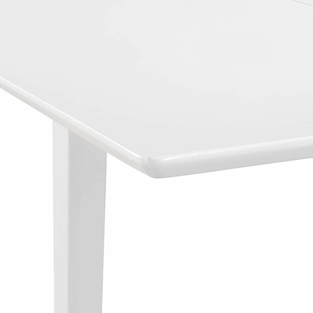 Wysuwany stół do jadalni, biały, 80-120 x 80 x 74 cm, z płyty MDF i litego drewna gumowego, stół kuchenny i stół do jadalni dla rodziny i gości, zajmuje mało miejsca i wszechstronny, na