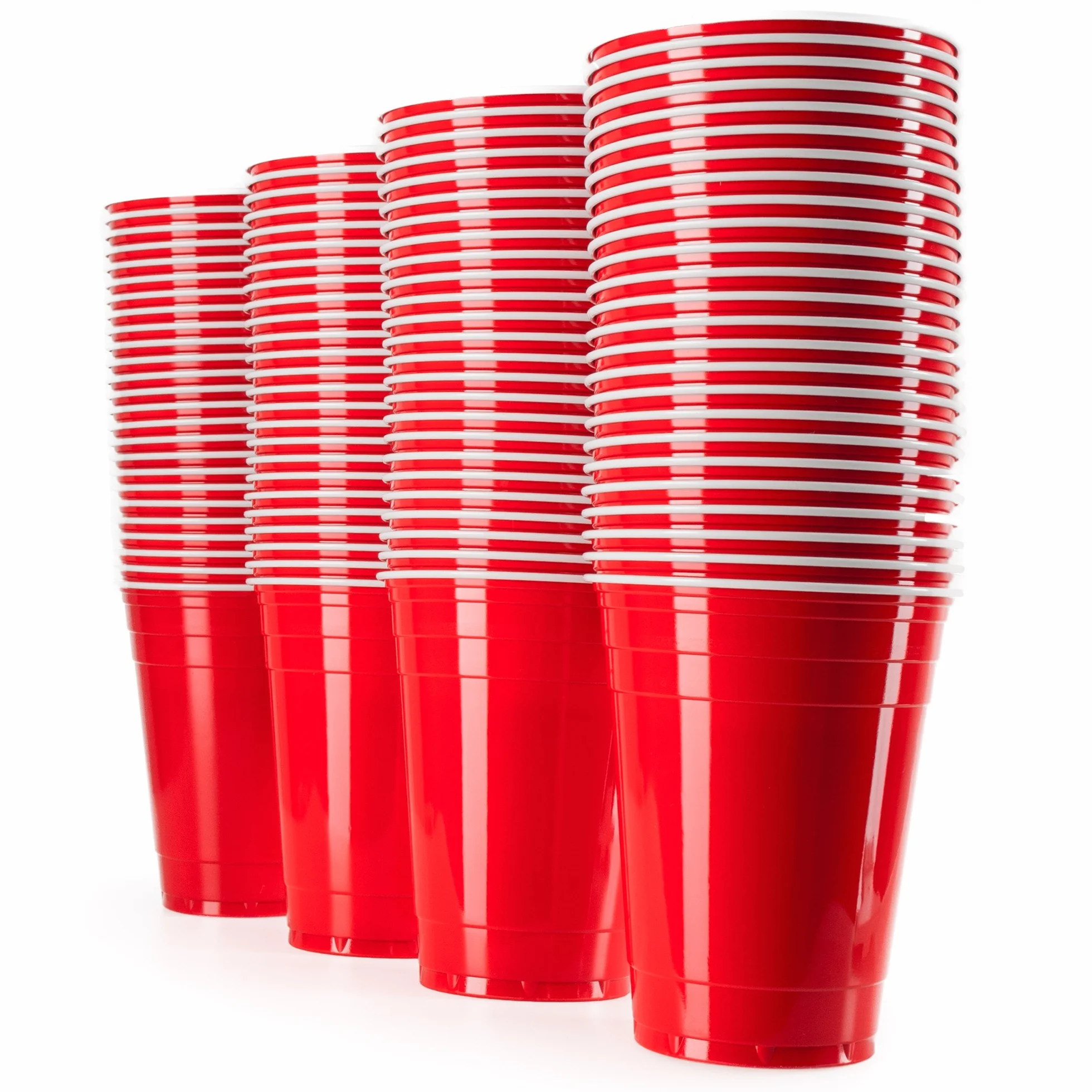 4260514530028 Plastikowe Kubki do Picia Zestaw do Pongów Czerwone 473ml 50 Sztuk