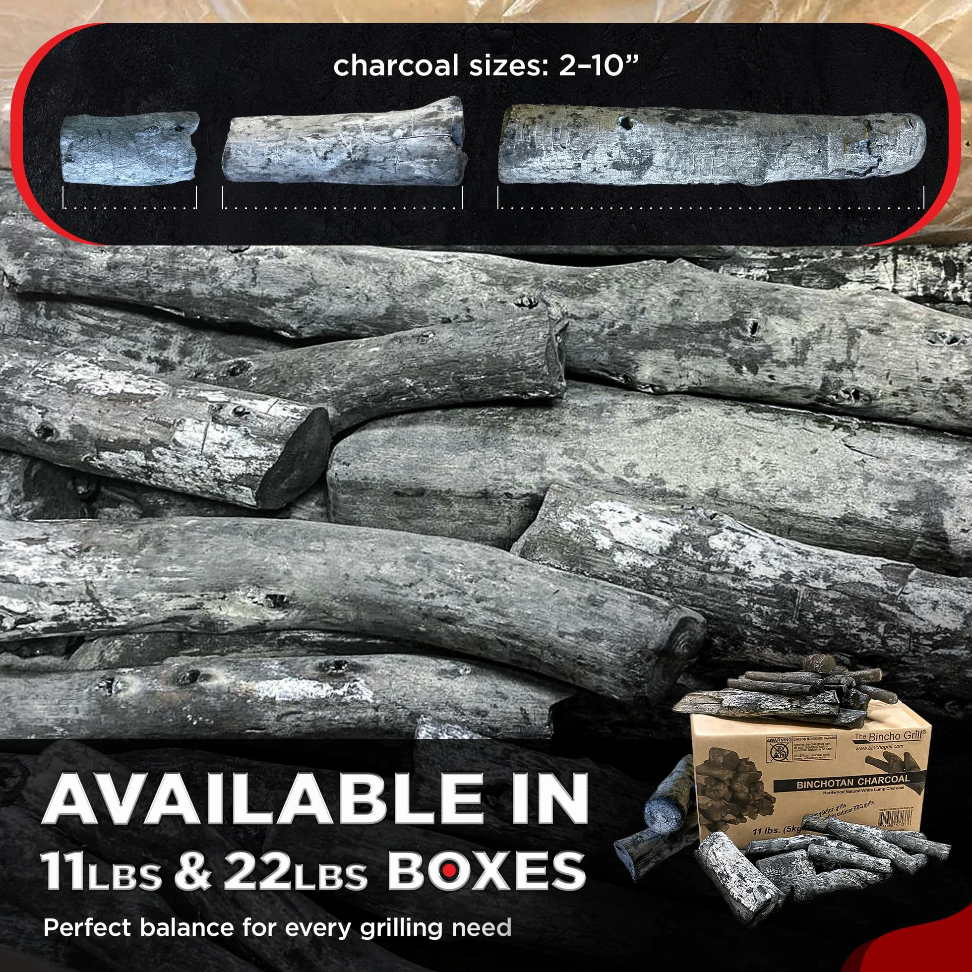 The Bincho Grill Binchotan węgiel drzewny do japońskiego grilla, 5 kg, wysokiej jakości drewno do Yakitori, 100% naturalne drewno, czyste spalanie, wysoka temperatura, bez dymu (11,00, funty)