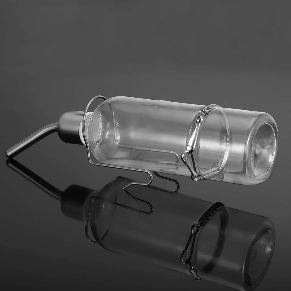 Pssopp 180 ml / 350 ml Parrot Fontanna do picia Papuga Podajnik wody Papuga Butelka do karmienia ptaków Chomik Butelki na wodę Dozownik wody ze smoczkiem ze stali nierdzewnej dla ptaków i małych zwierząt (-ów)