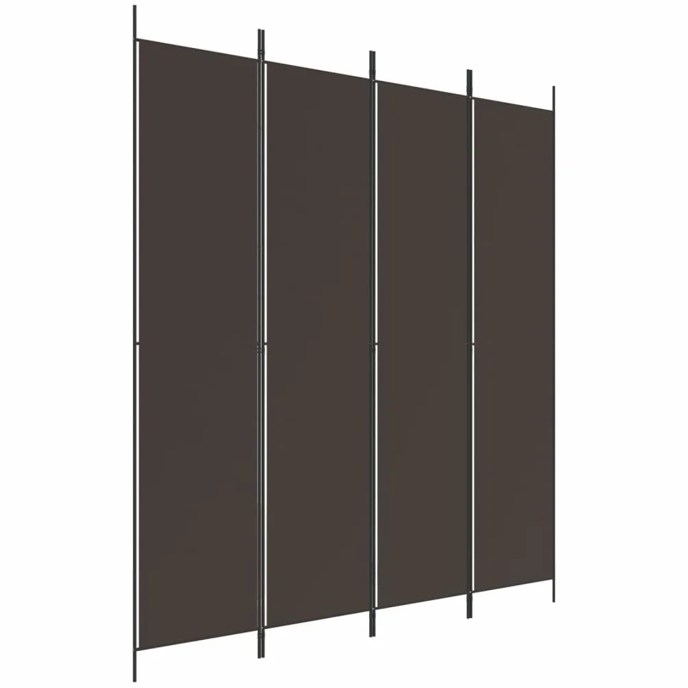 vidaXL Parawan 4-panelowy, brązowy, 200x220 cm, tkanina