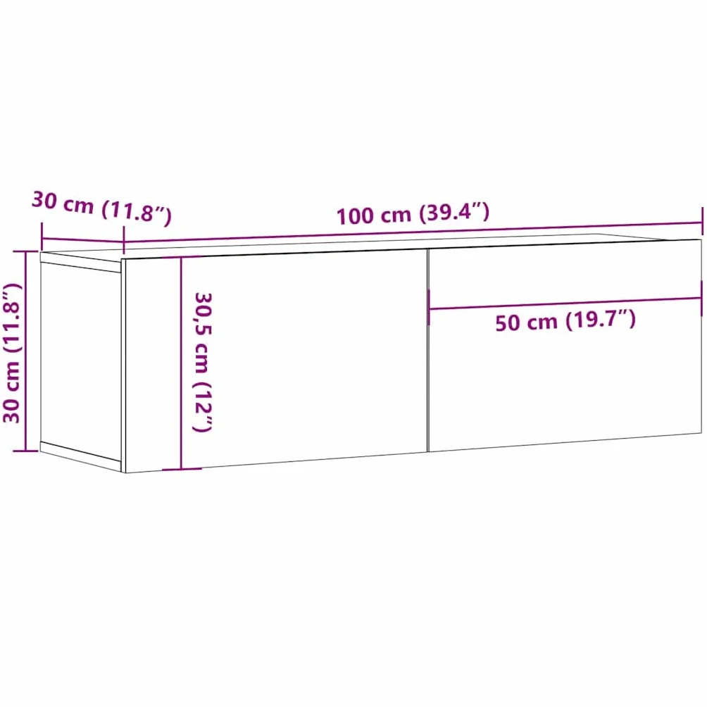 vidaXL Szafka pod TV, szarość betonu, 100x30x30 cm