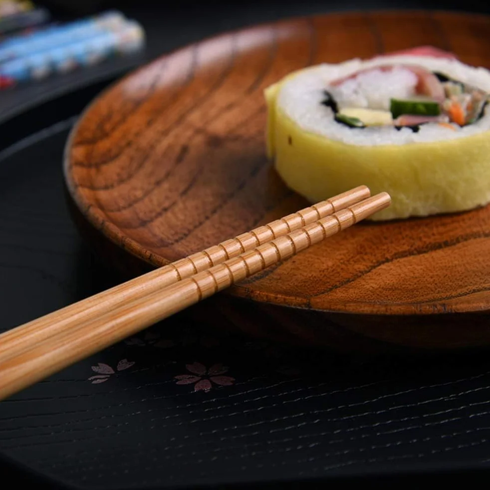 5 par pałeczek drewnianych, pałeczek do sushi wielokrotnego użytku do makaronu ramenowego