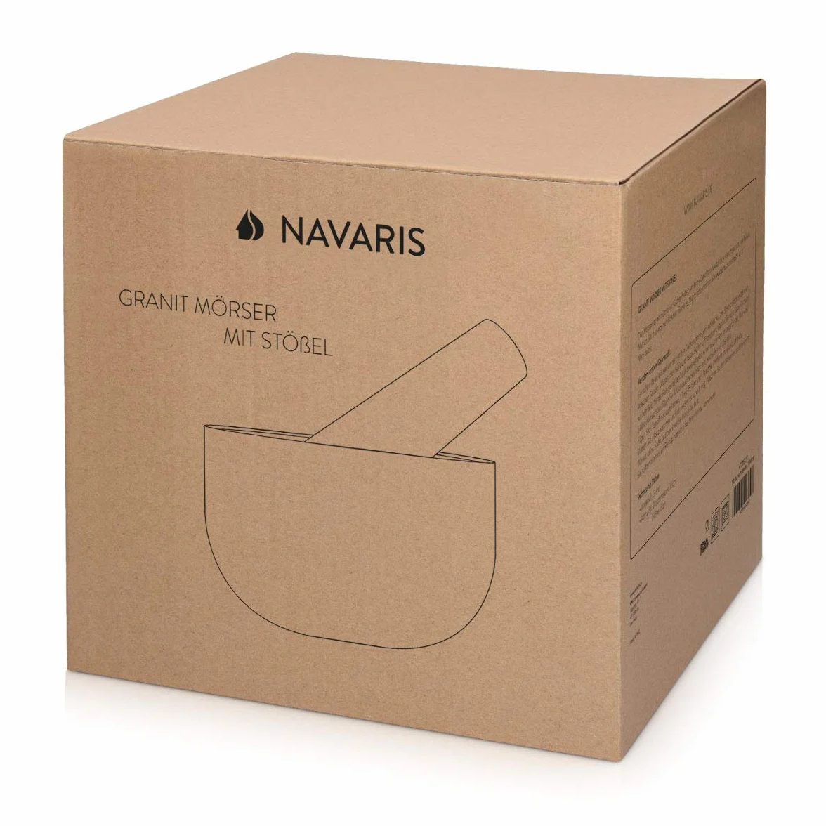 Navaris Moździerz i tłuczek z granitu w zestawie - moździerz kamienny moździerz przyprawowy duży - do przypraw pesto zioła - tłuczek z tłuczkiem - Ø 16cm