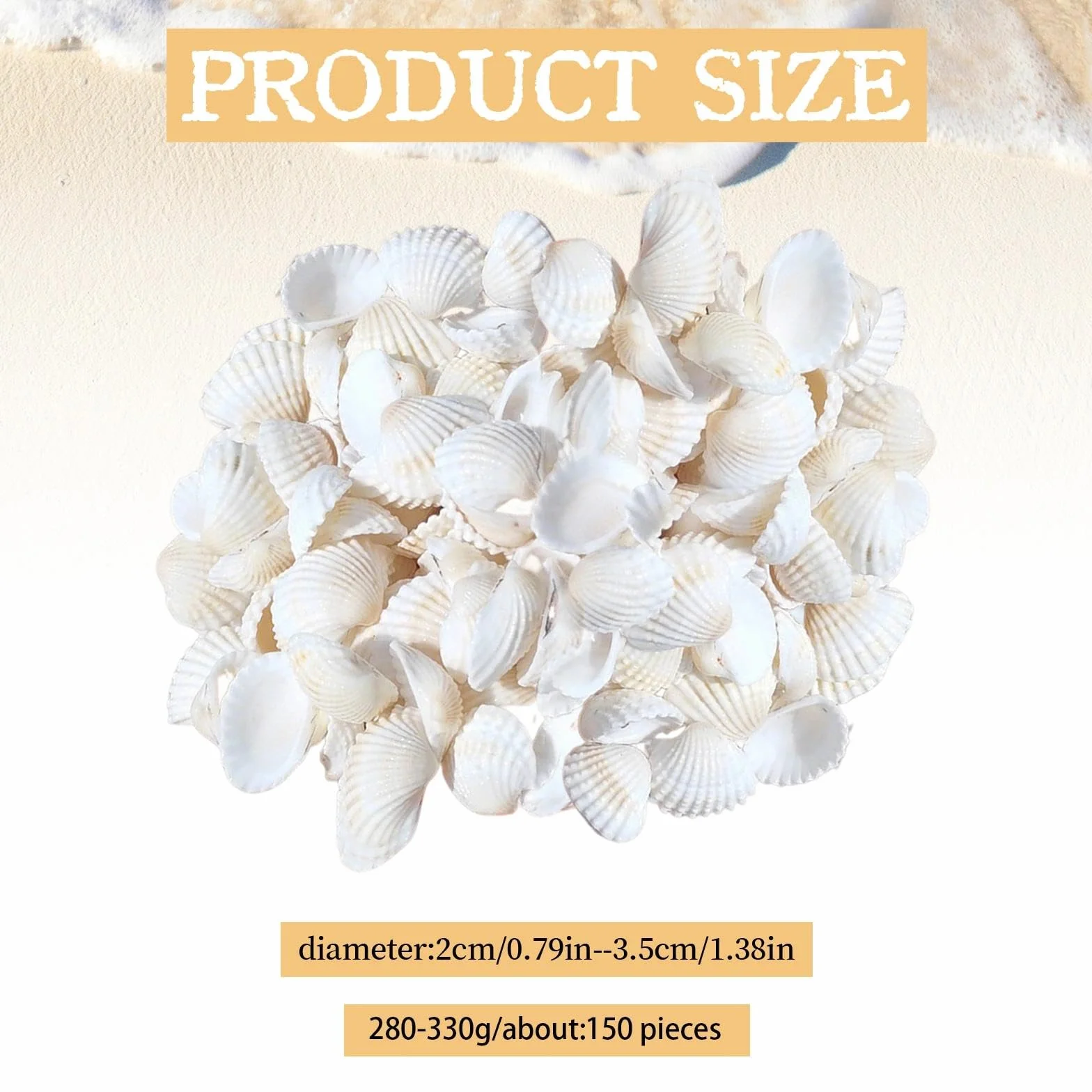 Białe muszle do majsterkowania, 280g, 20-35 mm, krążki muszli, wypełnianie wazonów, muszle, białe, nadają się na imprezy plażowe, dekoracje ślubne, akwaria i do produkcji biżuterii