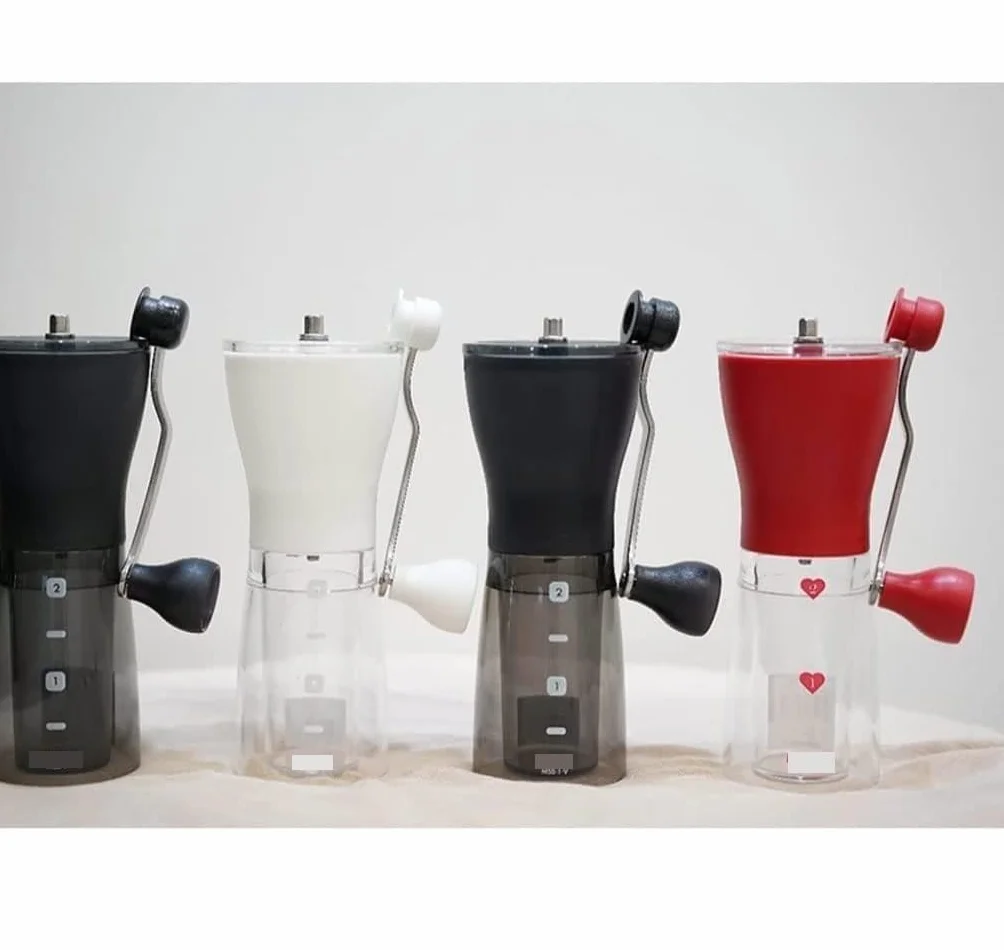 French Press Regulowany Młynek Do Kawy Ręczny Ziaren Przenośny Użytku Domowego Dzbanek Kawy(White)