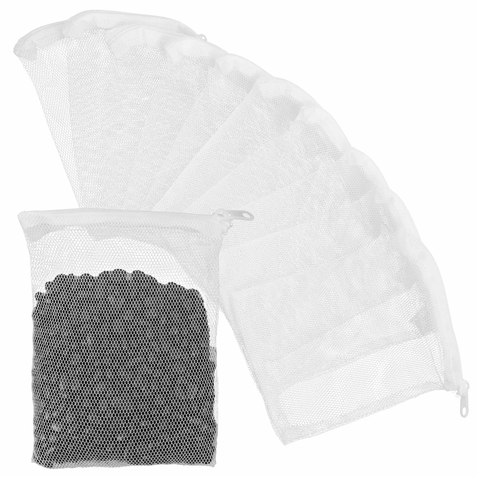 Worki filtrujące do akwarium 10 szt. wielokrotnego użytku siatkowa torba z zamkiem błyskawicznym 15 x 10 cm