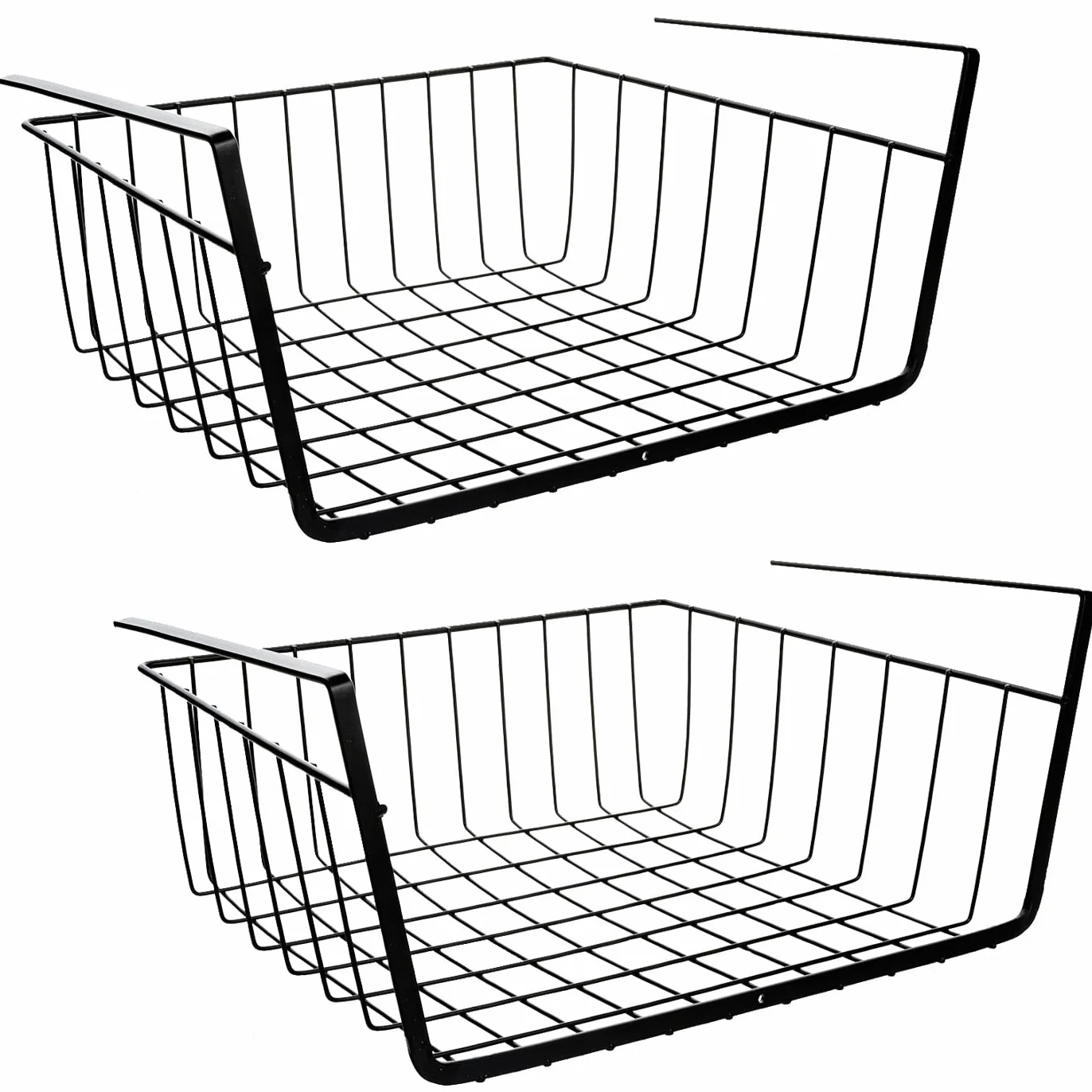 Pack 2 Kosze do przechowywania pod półką Metalowy kosz na szafki kuchenne 30x24x14cm Kosz Wiszący Przechowywanie pod półką