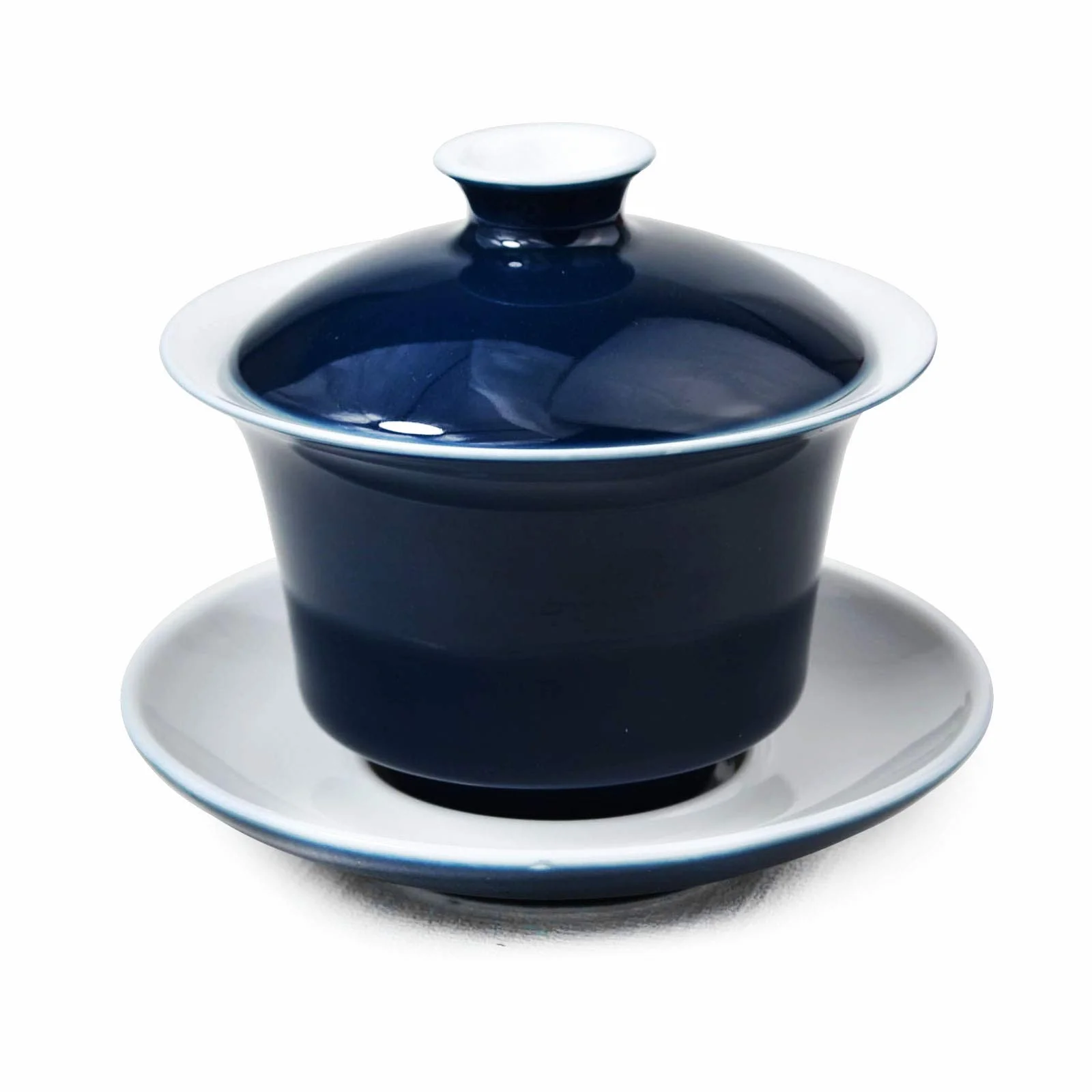 Liang baobao Porcelana Gaiwan 150 ml filiżanka do herbaty biała glazurowana filiżanka do herbaty Tureen chiński Sancai pokrywa miska pokrywka spodek zestaw (niebieski)