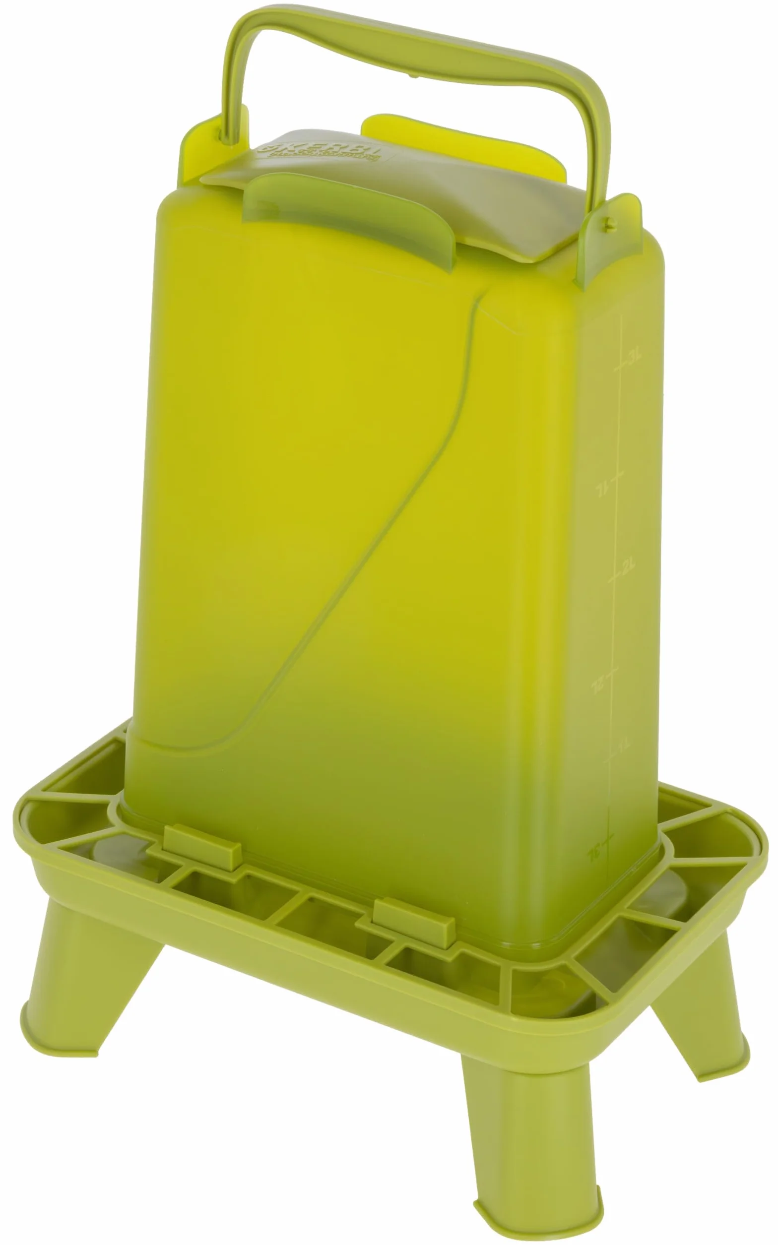 Kerbl Hobbyfarming Karmnik Automatyczny z Nóżkami, Automatyczne Podawanie Paszy, Wraz z Nóżkami, Zdejmowana Pokrywa, Odporny na Warunki Atmosferyczne, 5,5 Litra, Zielone