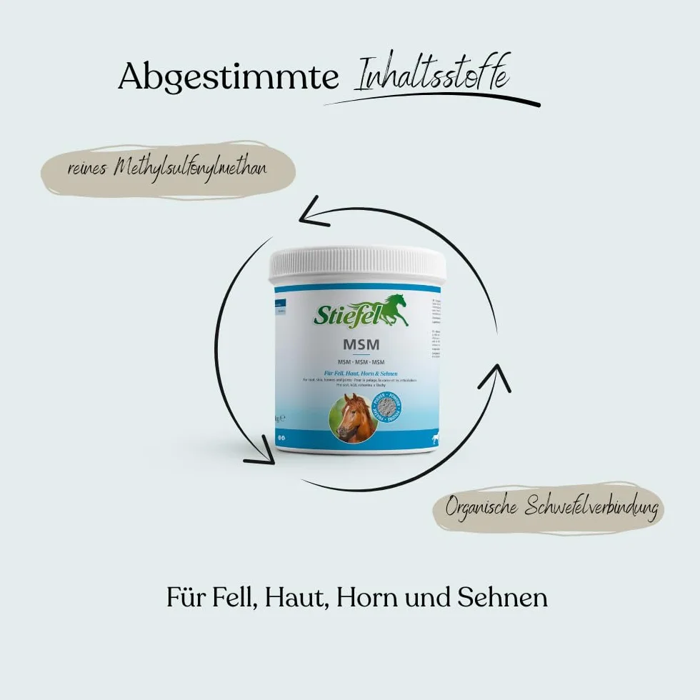 Stiefel MSM dla koni 100% naturalny 1 kg wspomagający przemianę materii stawowej