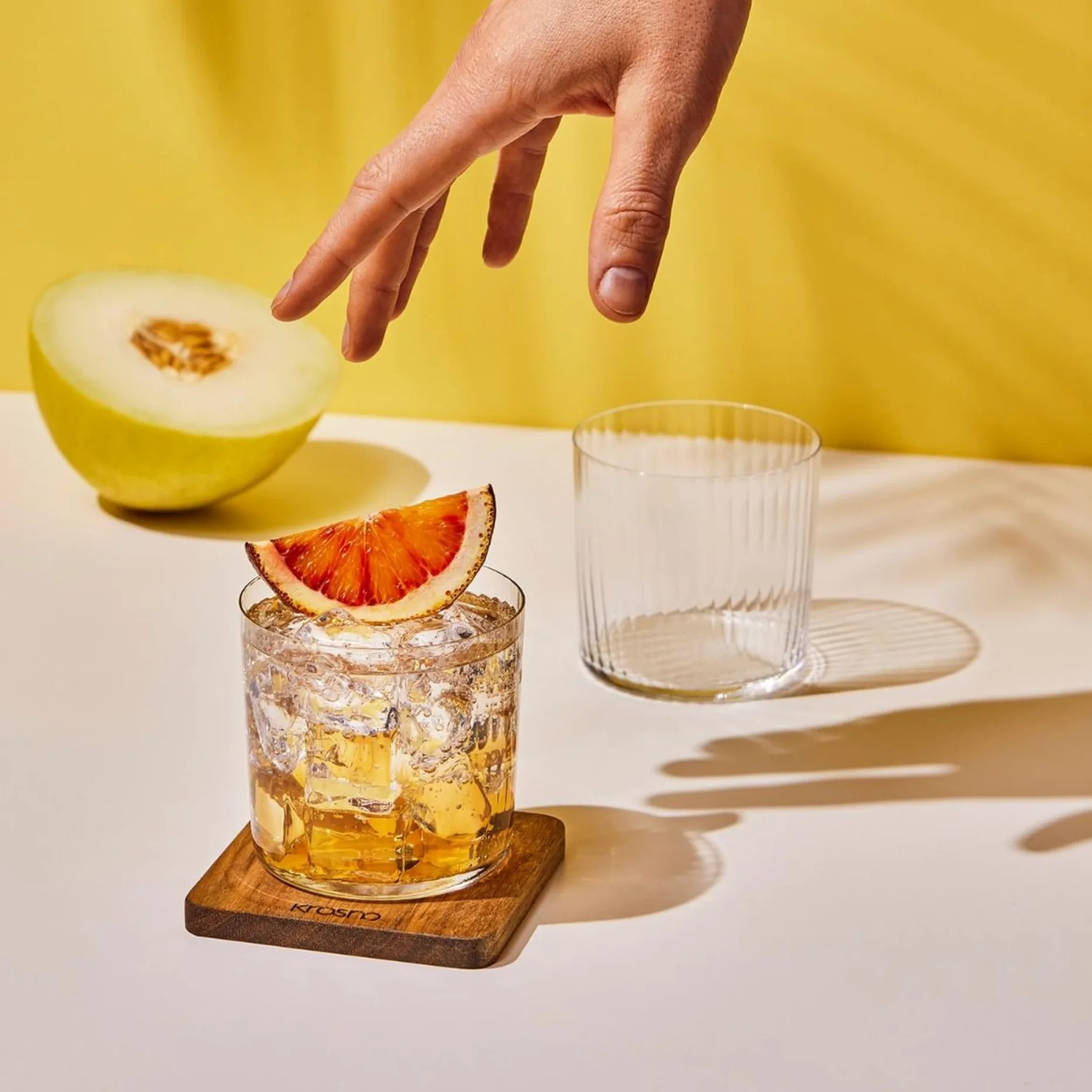 KROSNO Szklanki do Cydru i Napojów Mixology LUMI, Zestaw 6 x 410 ml | Szkło Kryształowe Bezołowiowe, bardzo cienkie ścianki, zdobienie optyczne, do cydru, lemoniady i napojów gazowanych, zmywarka