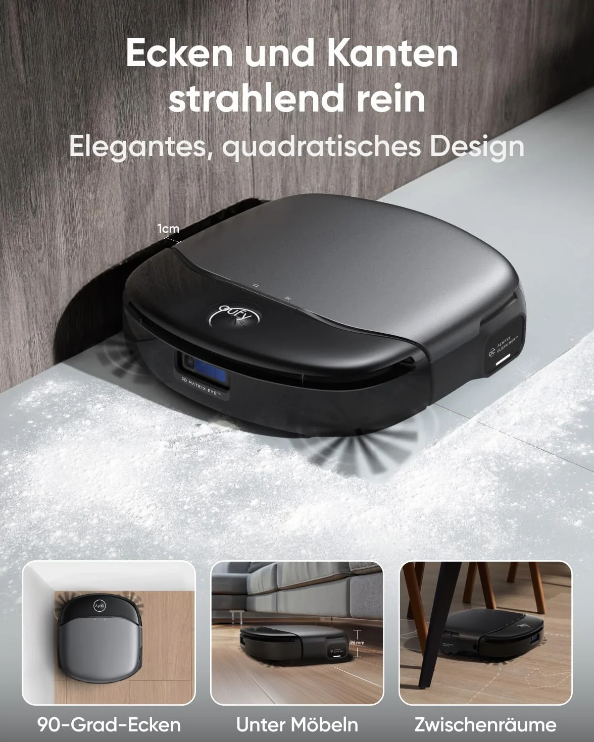 eufy Robot ssąco-mopujący S1 Pro HydroJet – 2 w 1, Eco-Clean Ozone, duża siła ssania, inteligentne wykrywanie przeszkód, automatyczne czyszczenie i suszenie rolki mopa, samoczynne opróżnianie