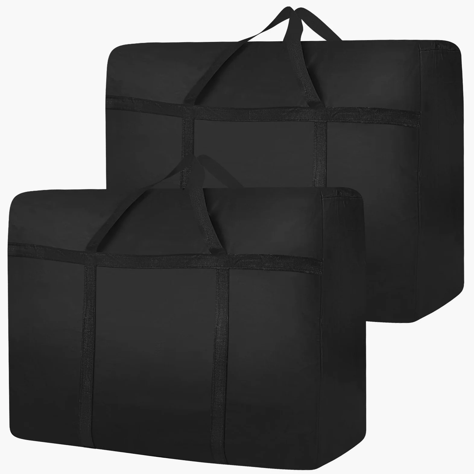 Duża torba podróżna, 2 sztuki, do przeprowadzki, 180 l (100 cm x 58 cm x 28 cm), 600d Oxford Jumbo torba z zamkiem błyskawicznym, torba do przechowywania kołder, ubrań, pościeli