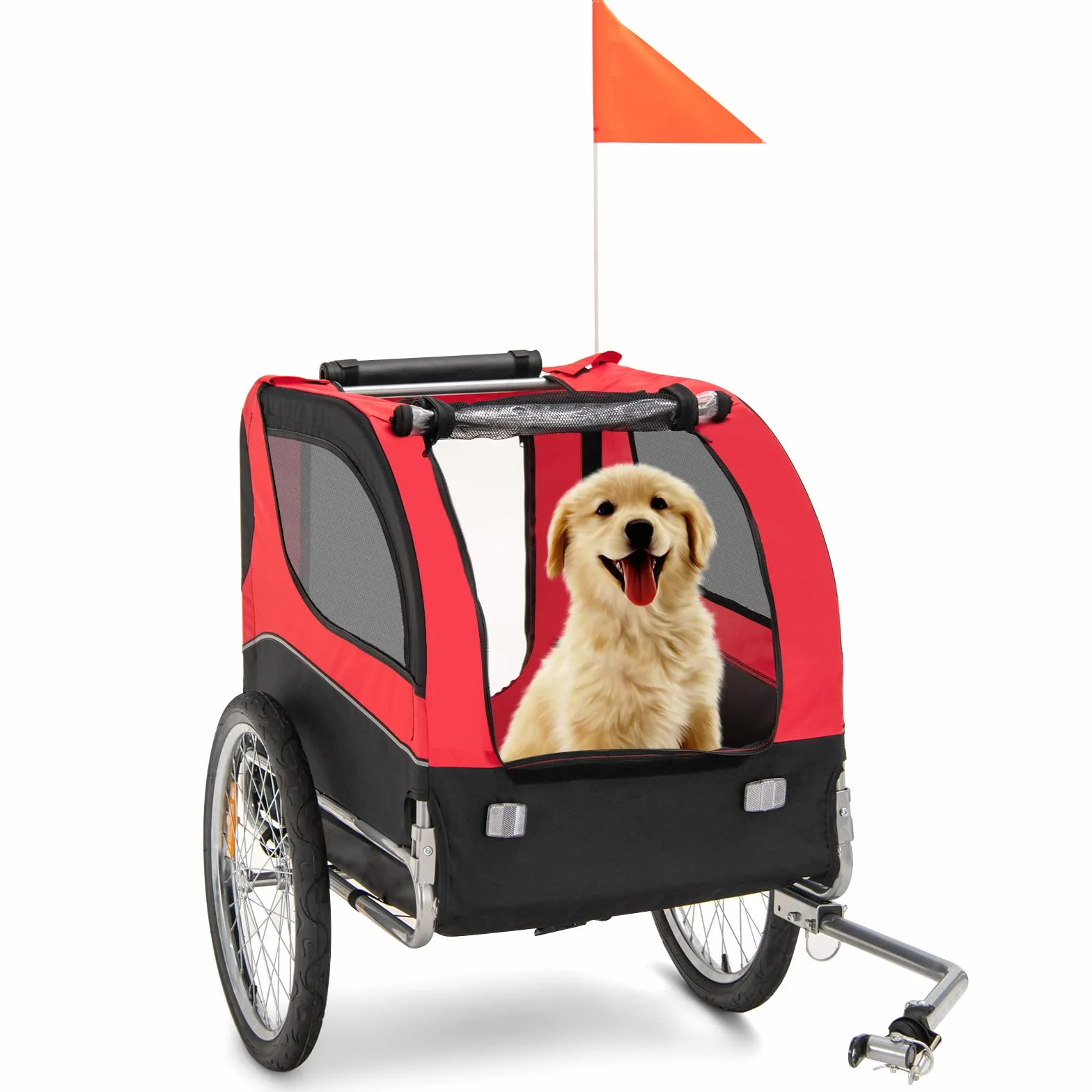 COSTWAY składana przyczepka rowerowa dla psa 40 kg Oxford czerwona