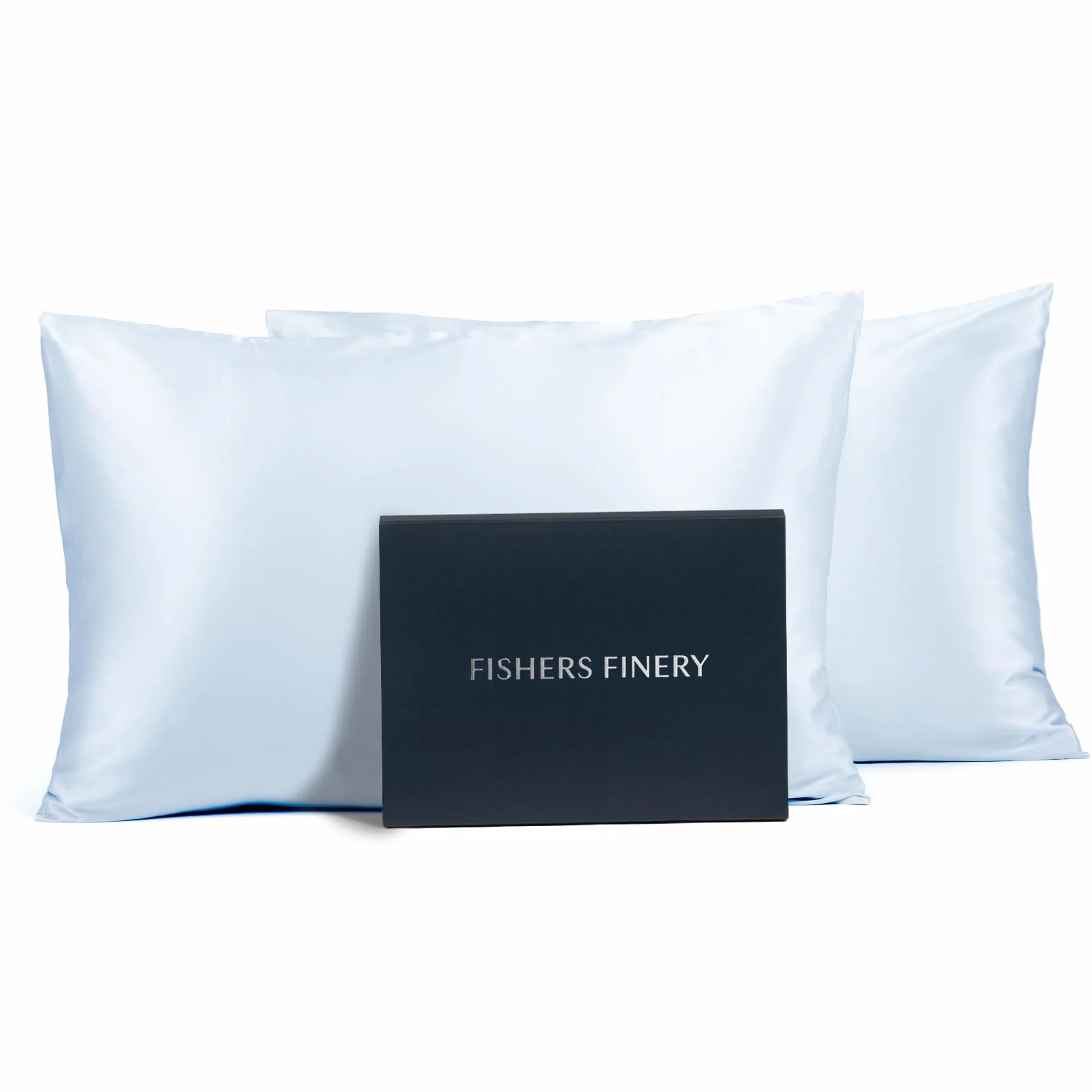 Fishers Finery Poszewka na poduszkę z 100% czystego jedwabiu morwowego, 25 mm, zwycięzca nagrody Good Housekeeping (niebieska, rozmiar standardowy)