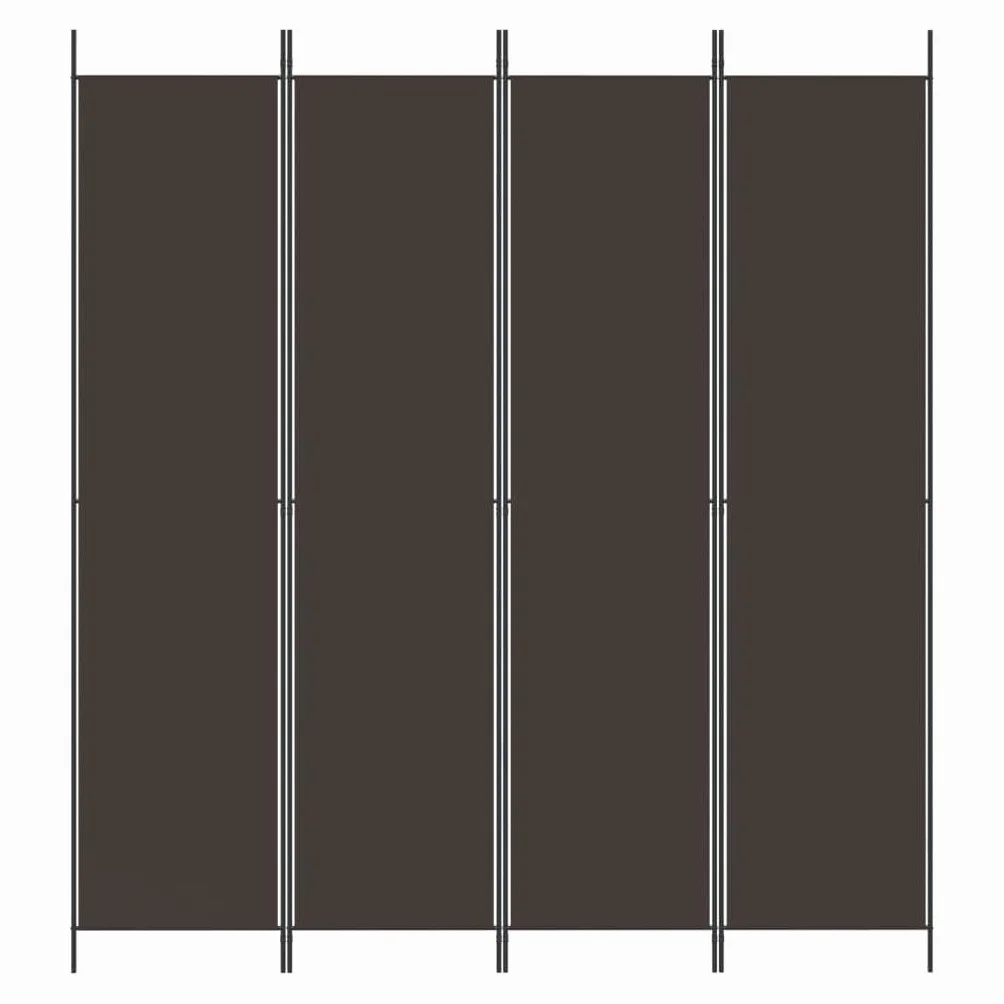 vidaXL Parawan 4-panelowy, brązowy, 200x220 cm, tkanina