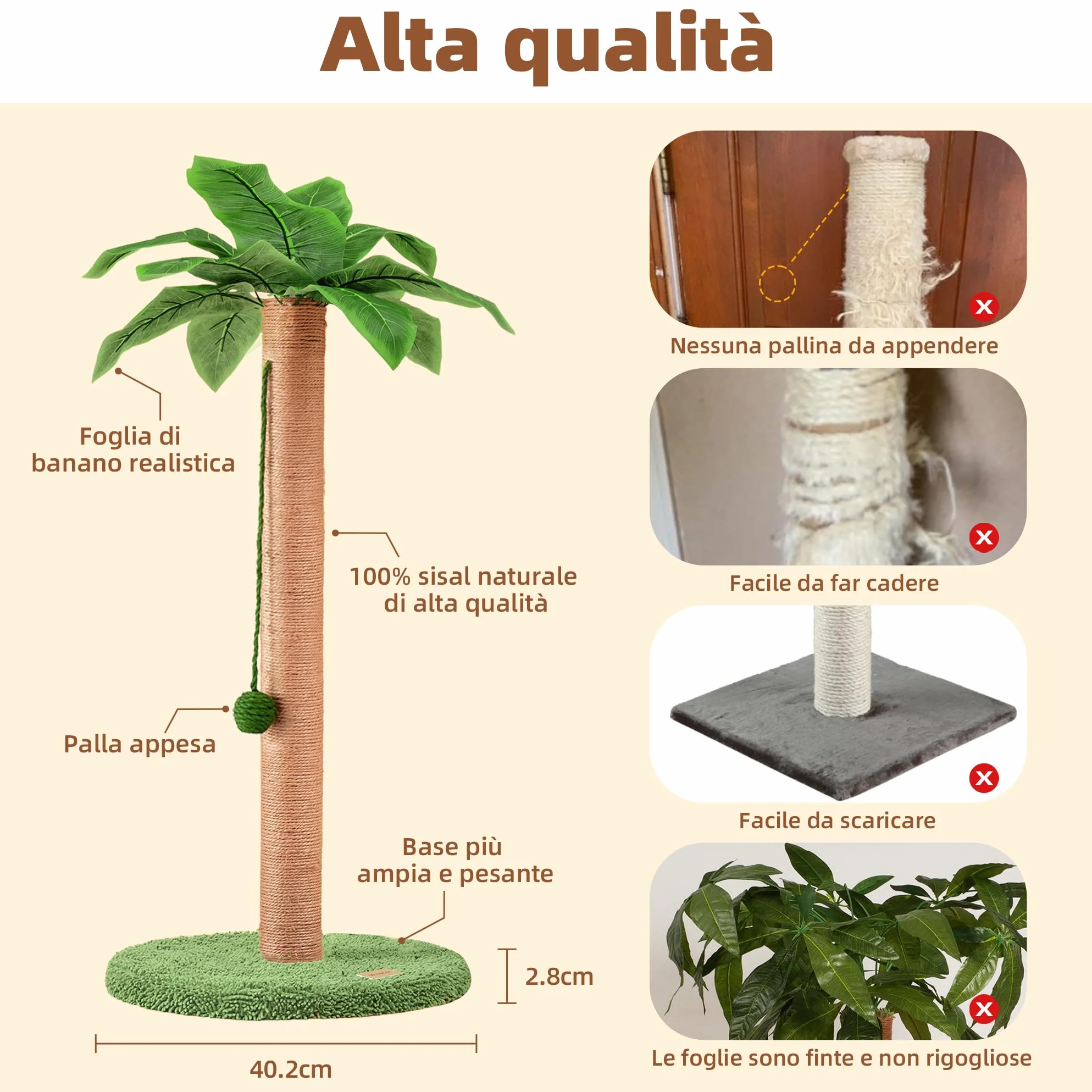Meowoou Drapak dla kota 84 cm z liną sizalową z wiszącymi kulkami