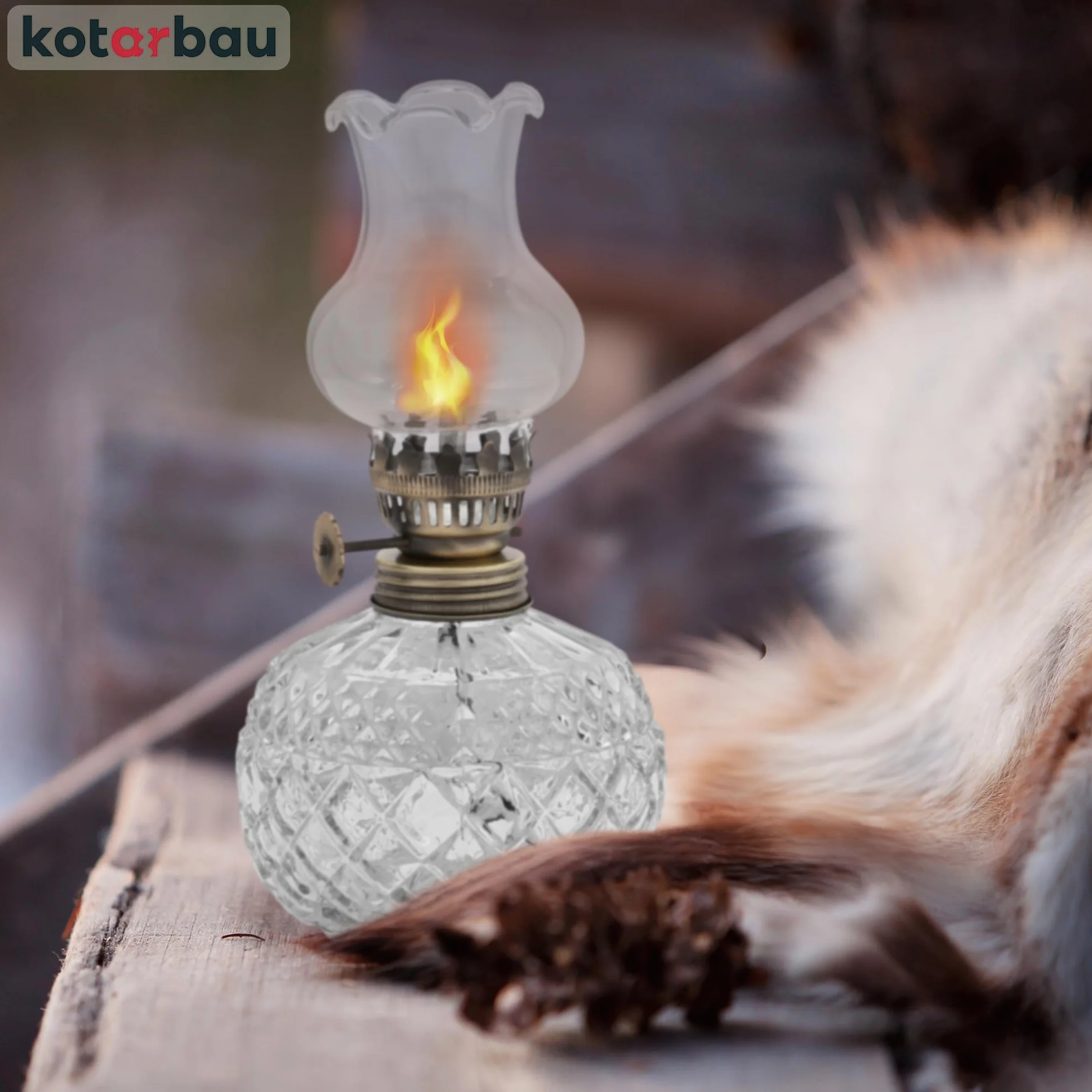 KOTARBAU Lampa naftowa mini 19 cm Szkło