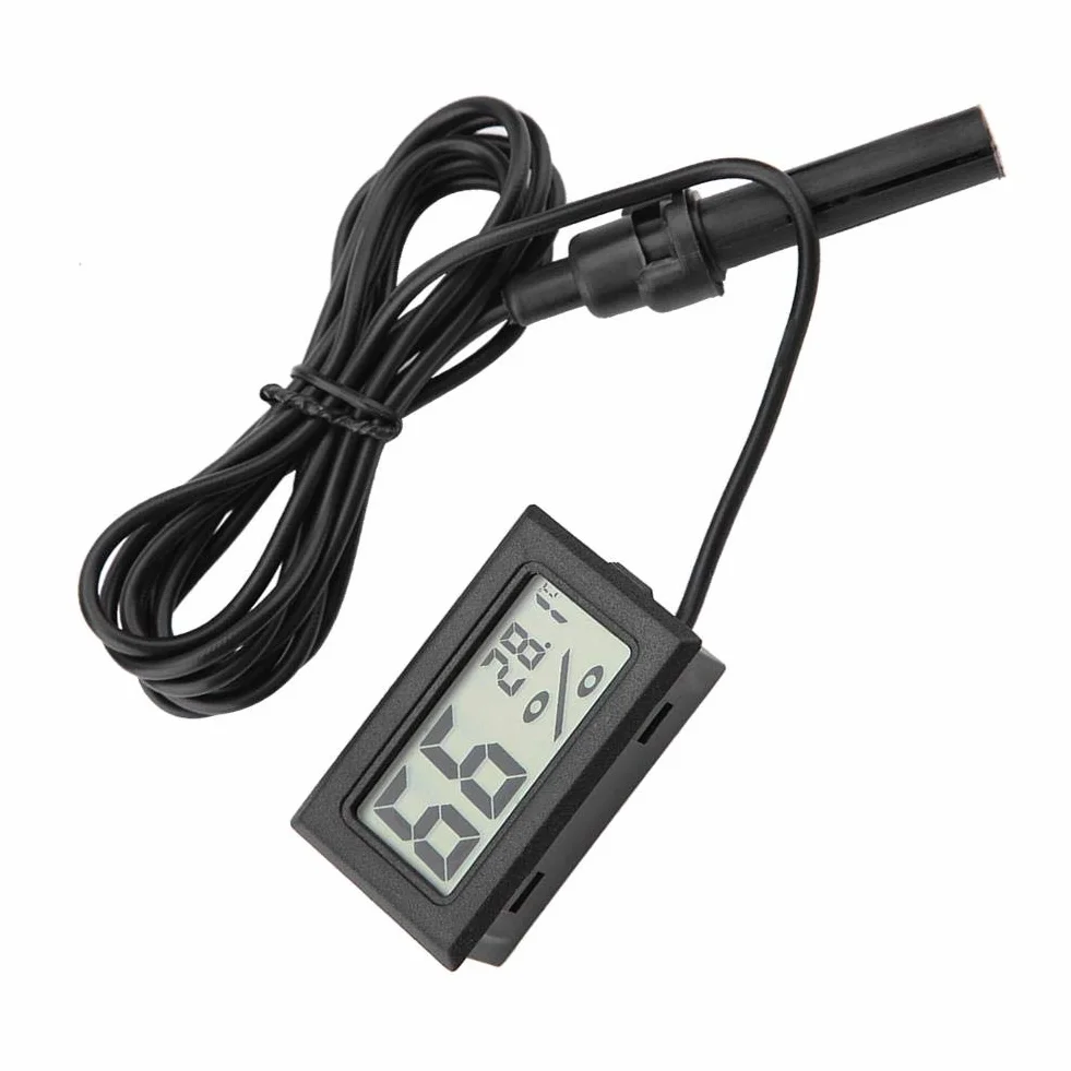 Cyfrowy Termometr Higrometr LCD z Sondą Zewnętrzną do Inkubatorów i Akwarium