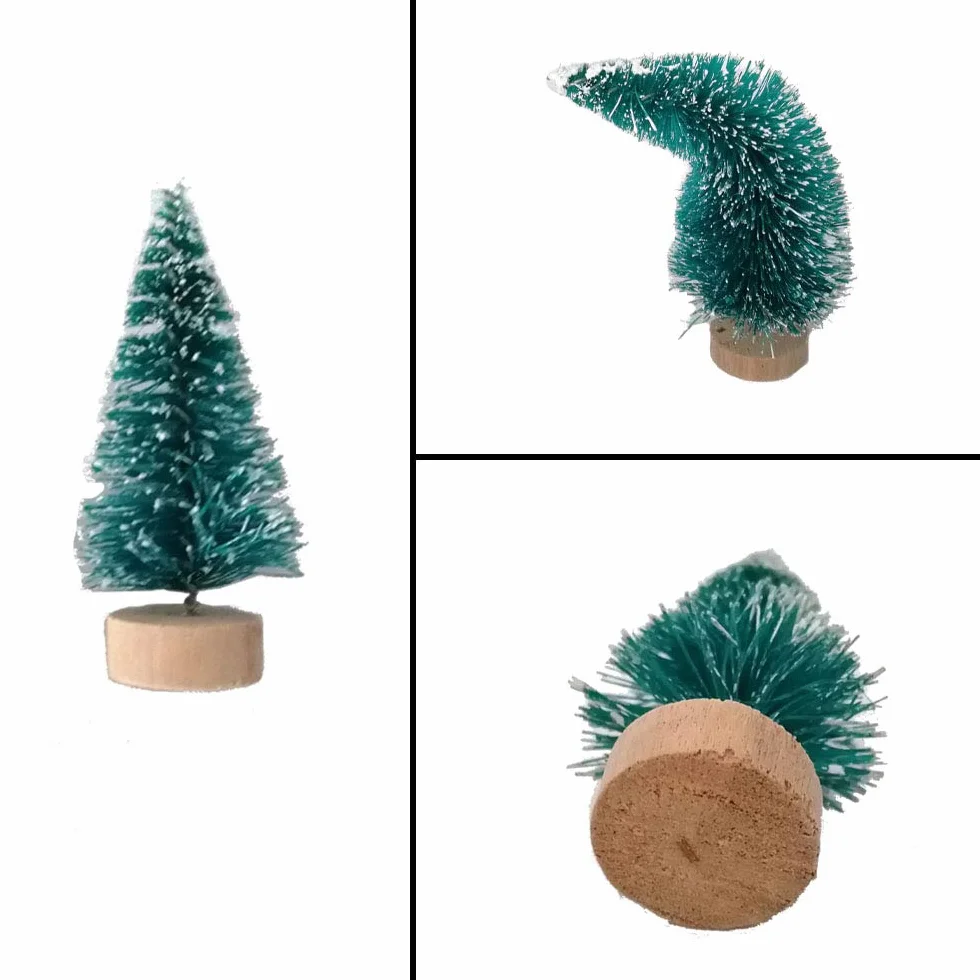 (3,5/4,5/6,5/8,5 cm) 50 szt. mini choinka sztuczna choinka stół choinka mała choinka choinka choinka choinka mała choinka z efektem śniegu, zielona dekoracja bożonarodzeniowa Boże Narodzenie dekoracja stołu majsterkowanie okno wystawowe