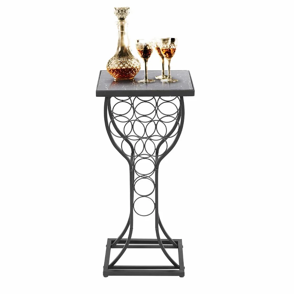 Uchwyt na wino, organizer na wino elegancki design Wysokiej jakości metal 11 butelek wina Wyświetlacz wina do domu