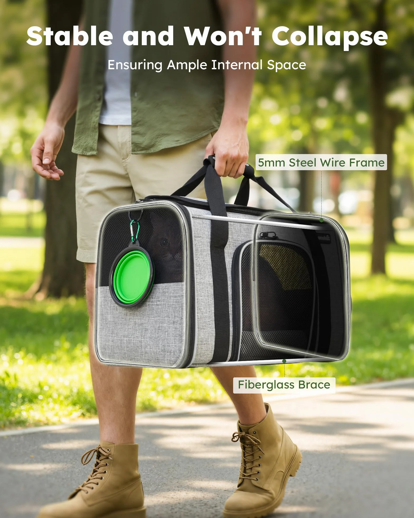pecute® Duża torba do przenoszenia zwierząt domowych, przenośna torba podróżna dla psa, oddychająca tkanina siatkowa, odpowiednia zarówno na długie, jak i krótkie wycieczki, używana dla kotów i