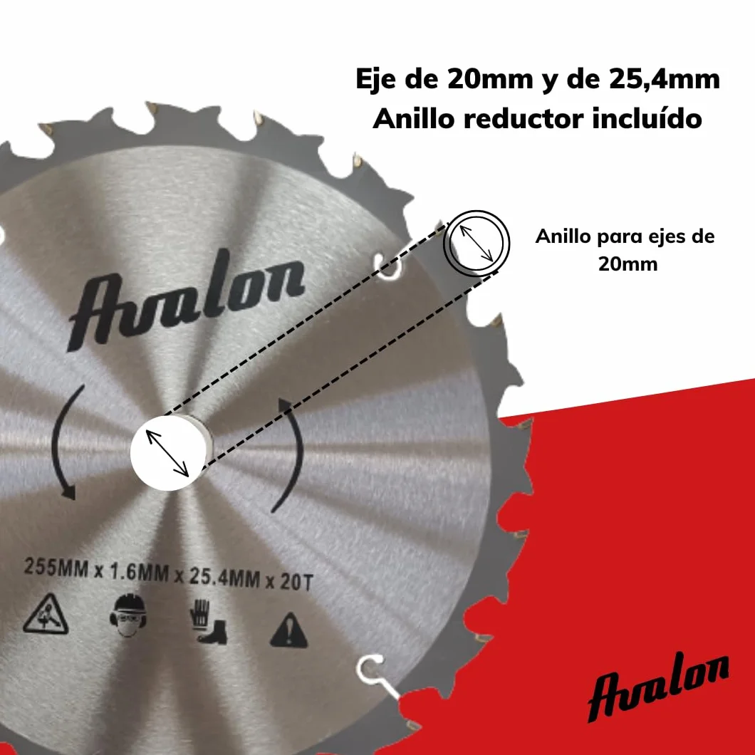 Avalon - Tarcza 20 zębów Przeciwboju do wykaszarki, specjalne ostrze do drzewiastych łodyg 255 x 1,6 mm, długość zęba widia 6 mm