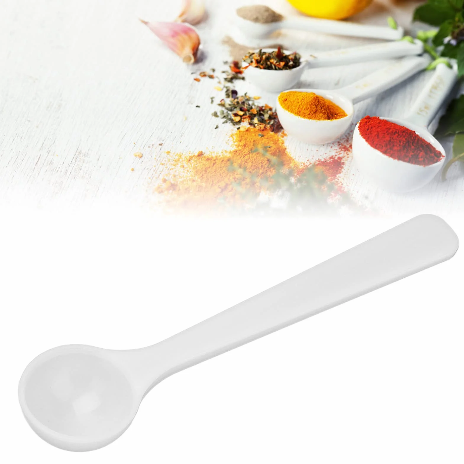 Łyżki Pomiarowe,100 Szt. Plastikowa Łyżka do Nawozu 2 ml/1G Odporność Na Wysoką Temperaturę Łyżka Pomiarowa Mikro Miarki Mini Miarki do Ogrodnictwa Nawożenie Kuchnia Gotowanie Pieczenie