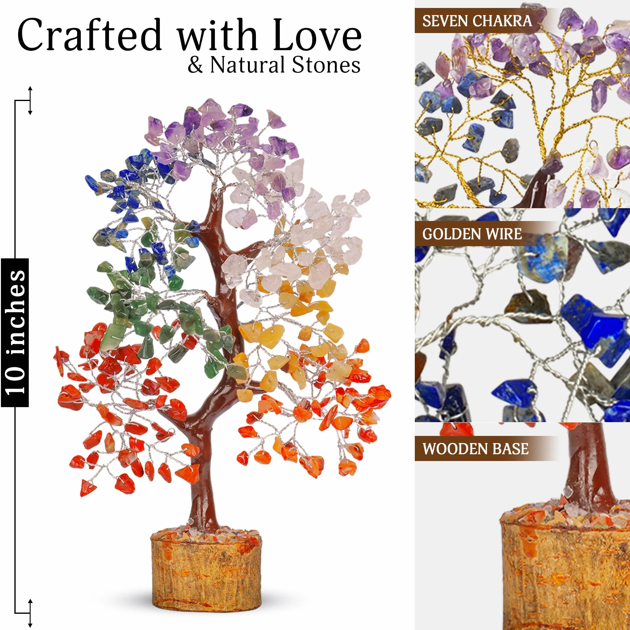 YATSKIA Kryształowe drzewo - drzewo bonsai - drzewo życia - siedem kryształów czakry - Feng Shui - kamienie szlachetne - dekoracja domu - kryształowe naszyjniki - prezenty na parapetówkę nowy dom -